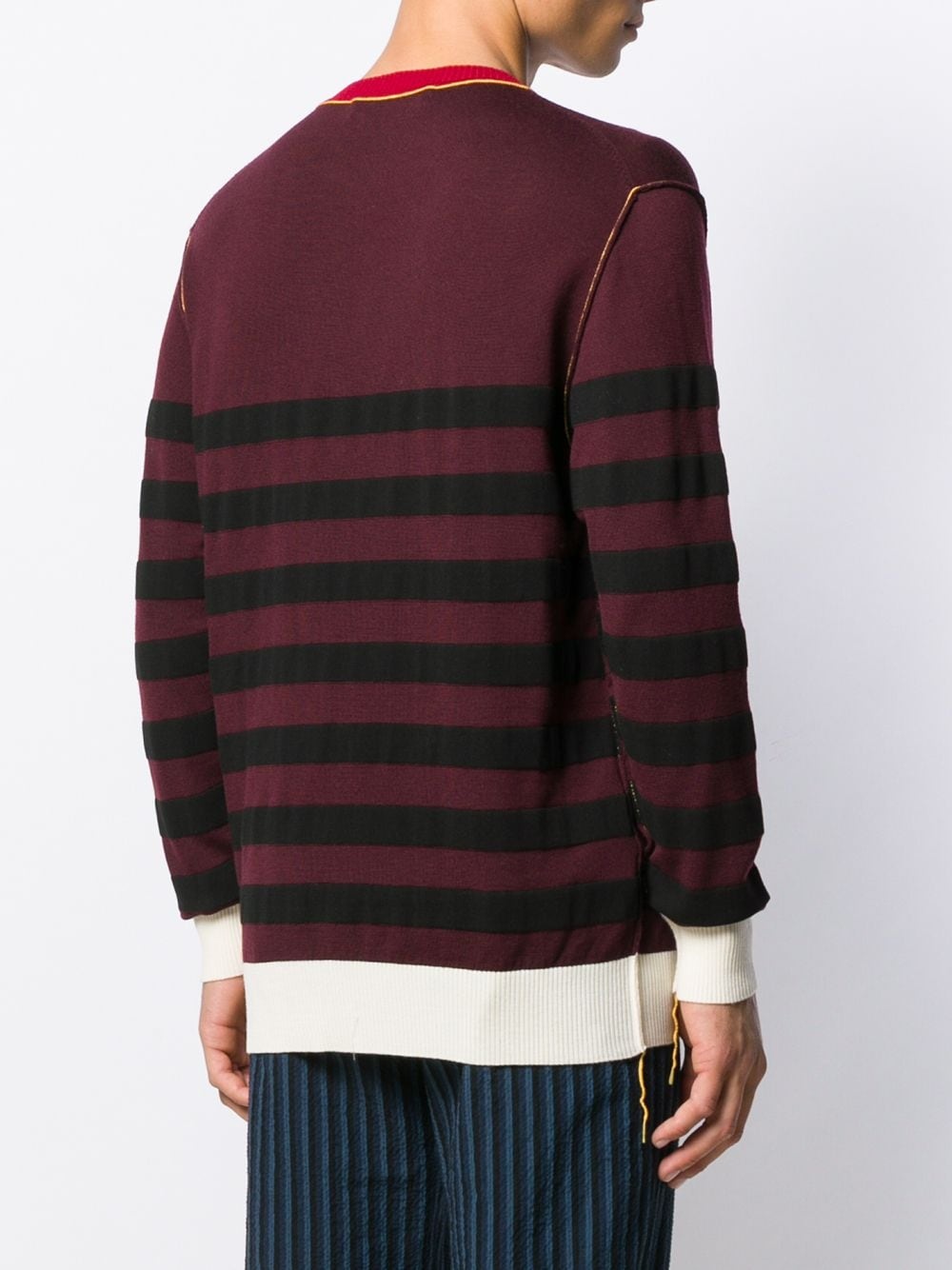 striped crew neck jumper - 4