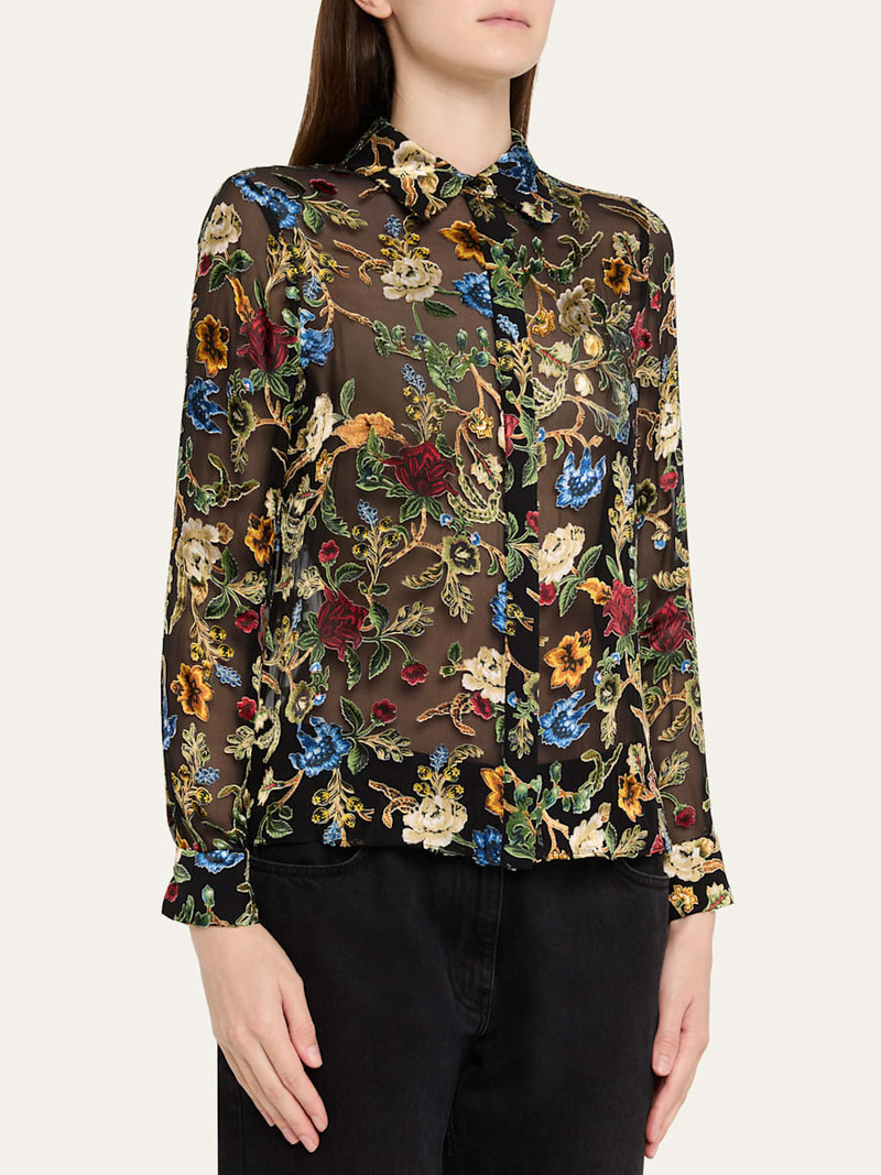 Alice + Olivia Tapestry Trails Willa Placket Top outlook