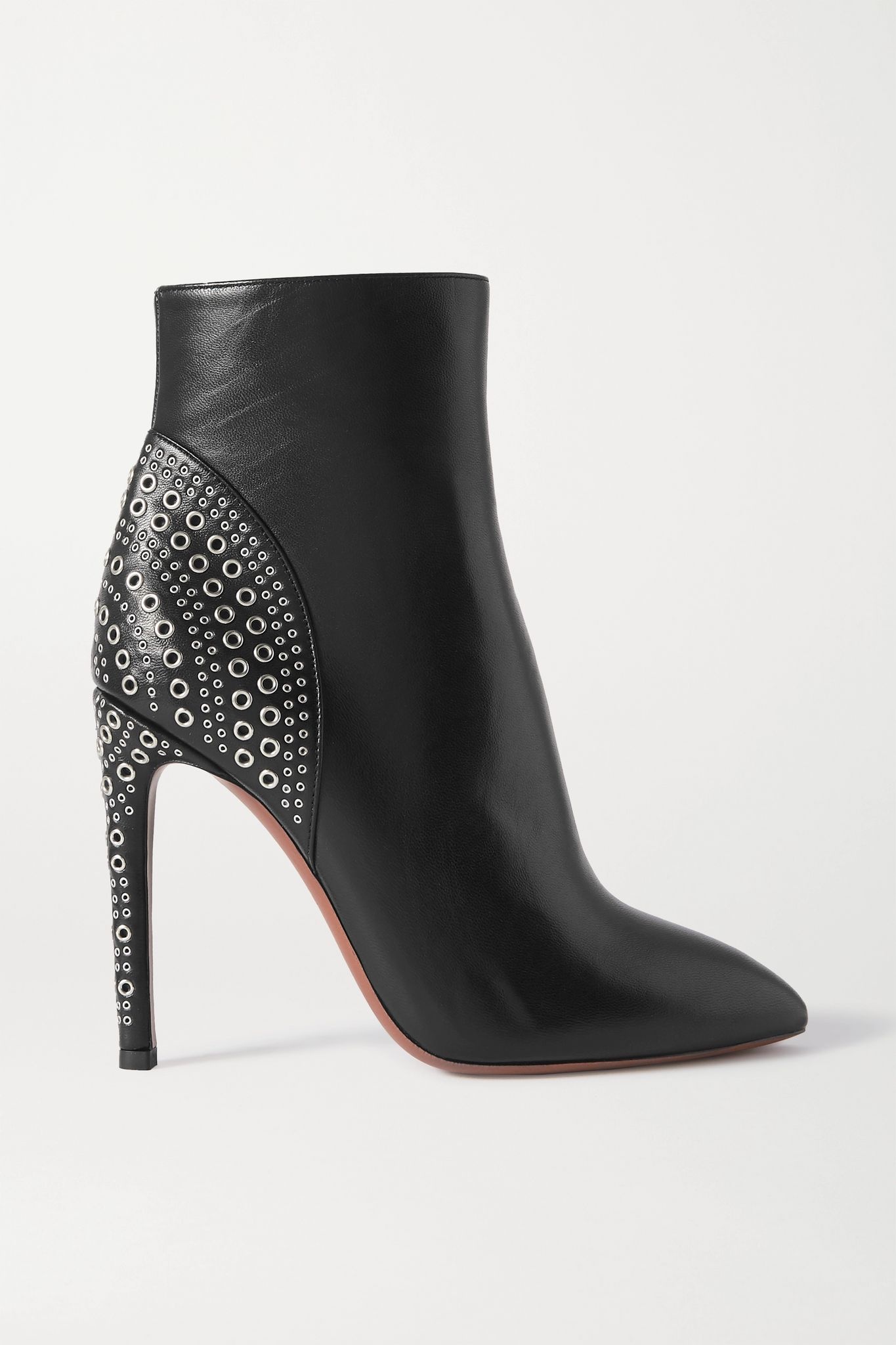 110 eyelet-embellished leather ankle boots - 1