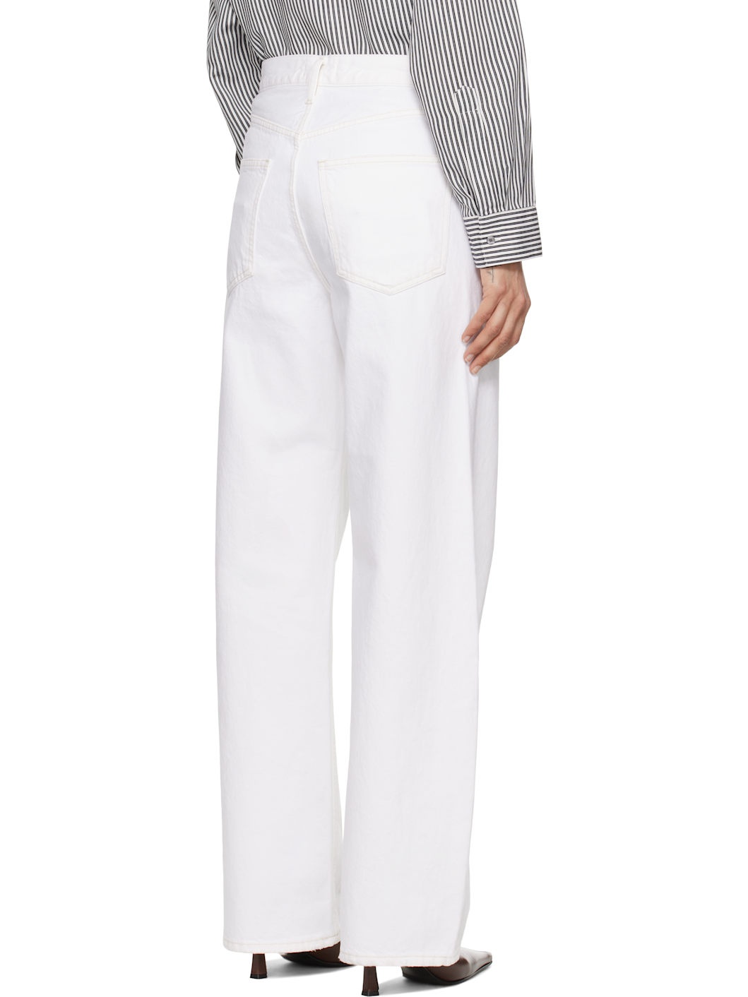 White Low Curve Jeans - 3