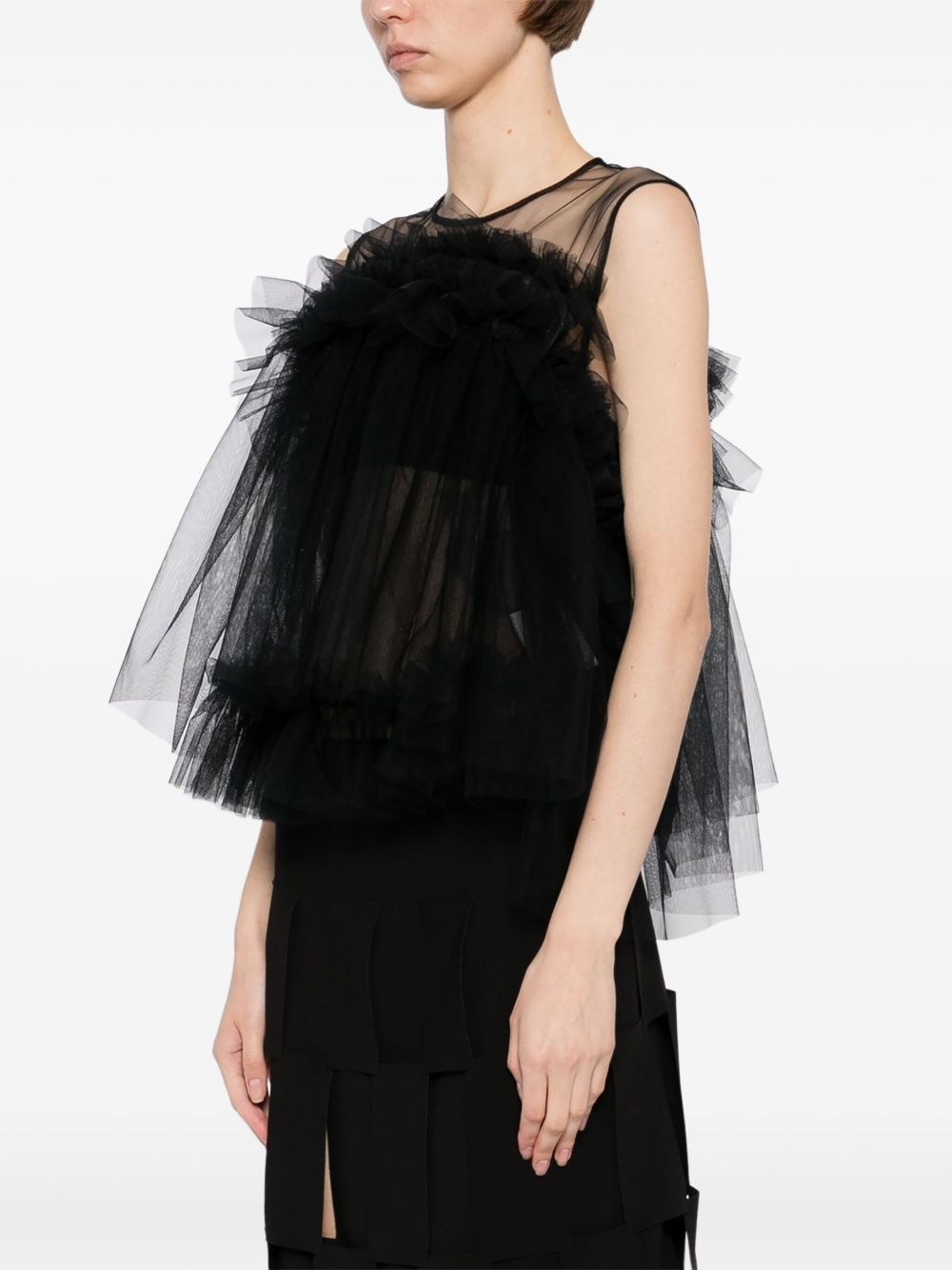 tulle ruffle blouse - 3