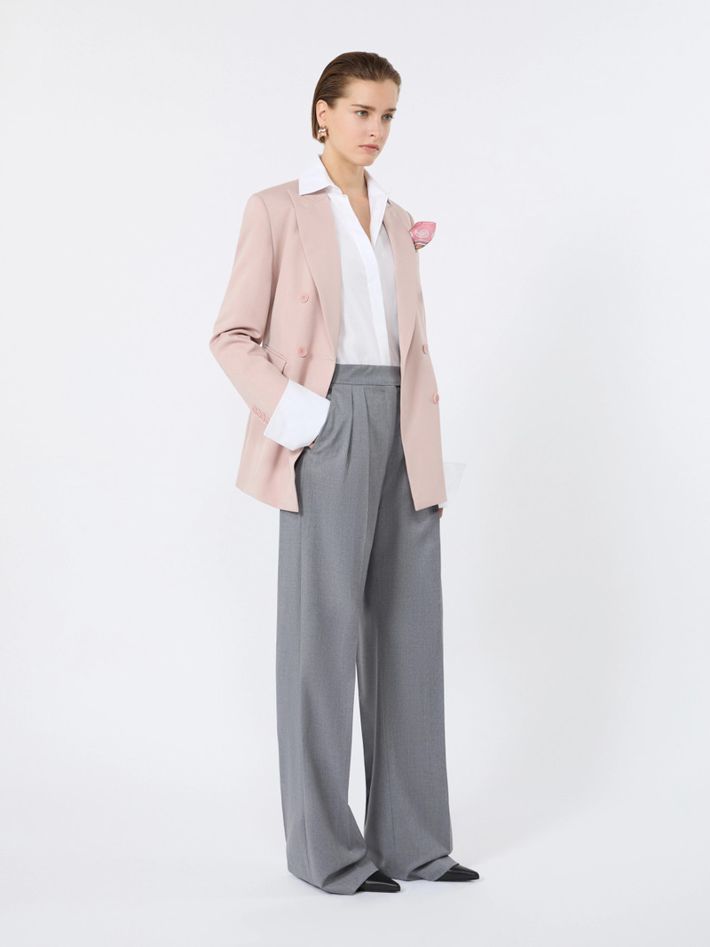 Max Mara EGREGE Double-breasted comfortable wool blazer - PINK outlook