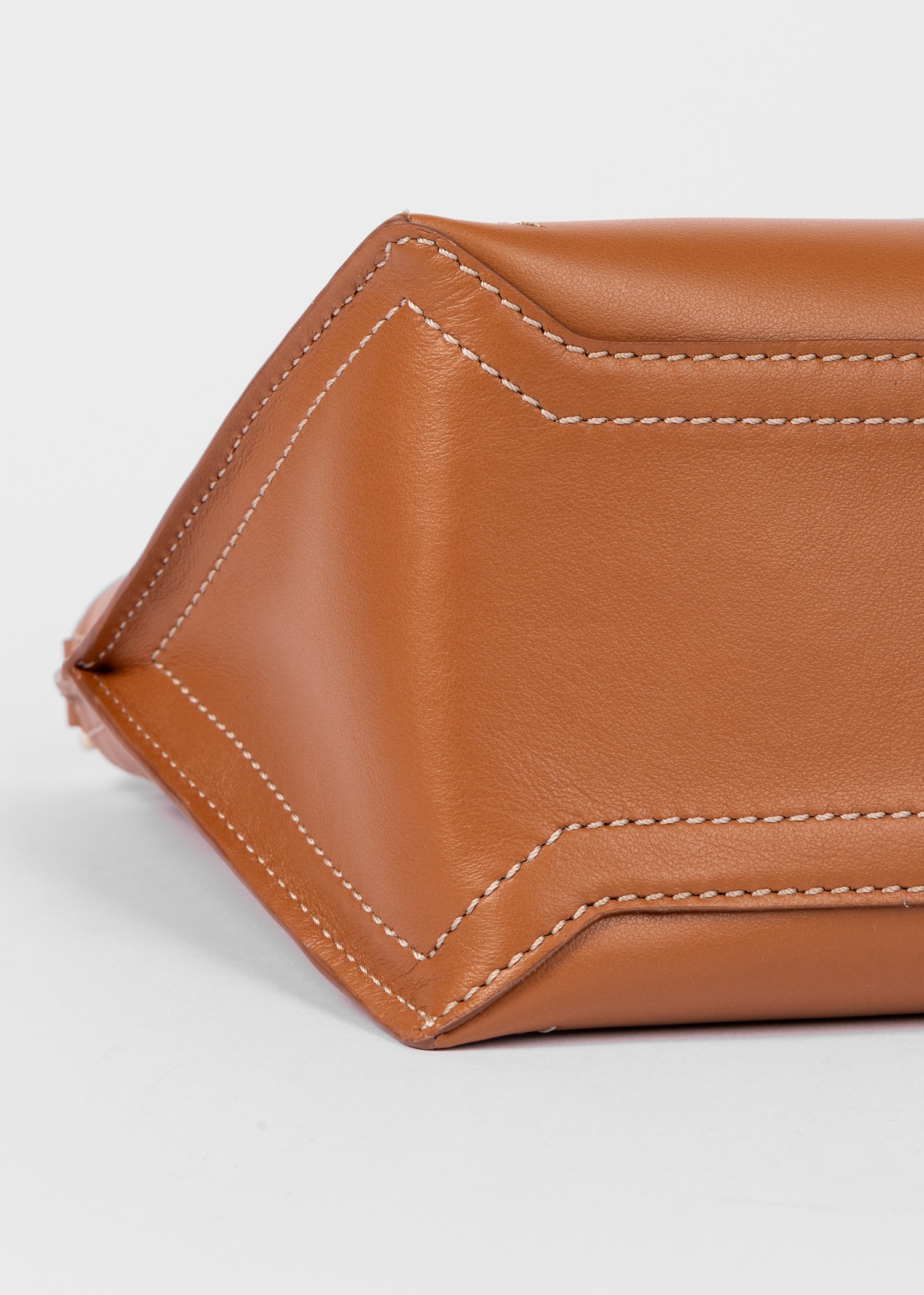 Women's Tan Leather 'Signature Stripe' Raffia Cross-Body Bag - 6