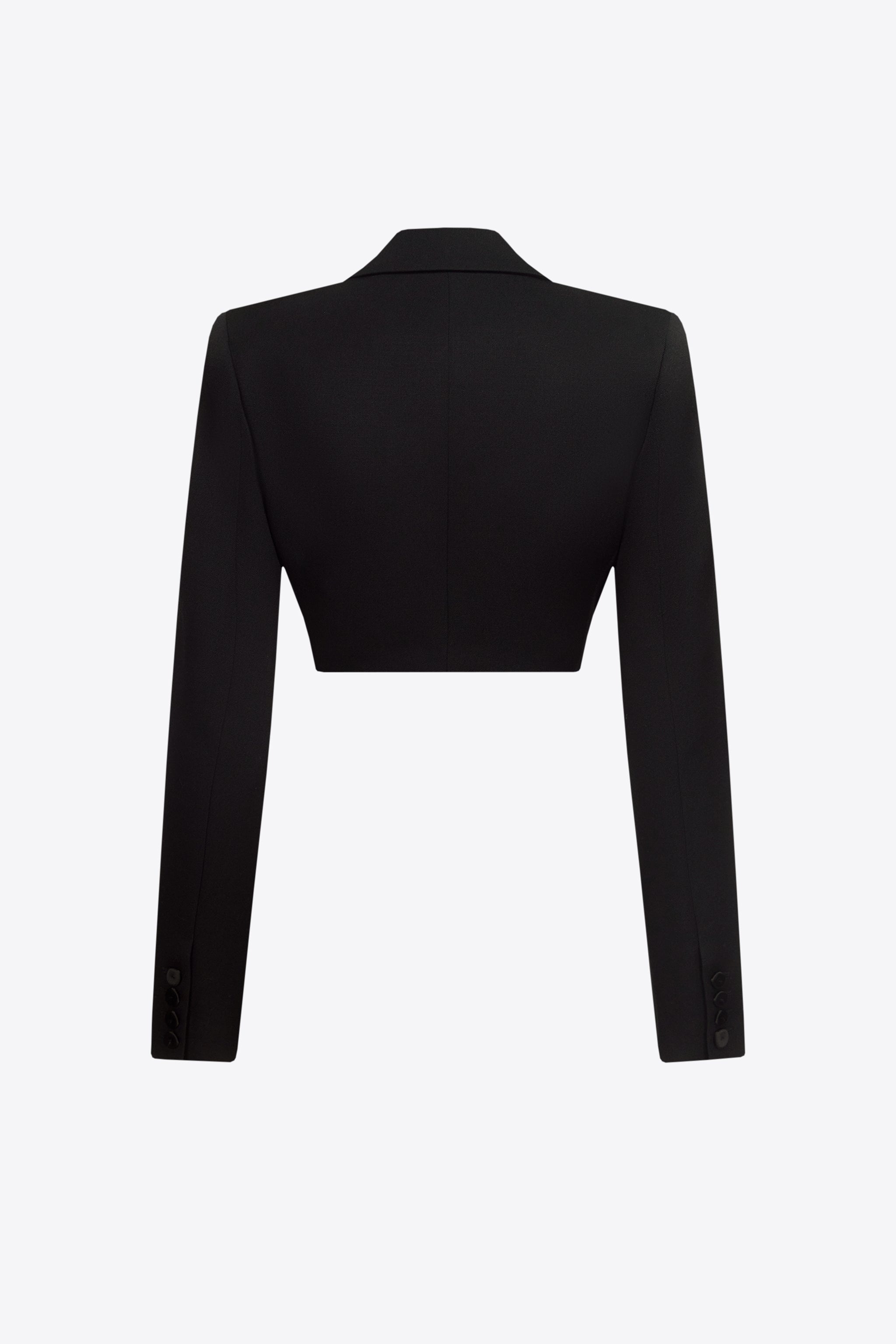 FLOWER CORSAGE CROPPED BLAZER - 2