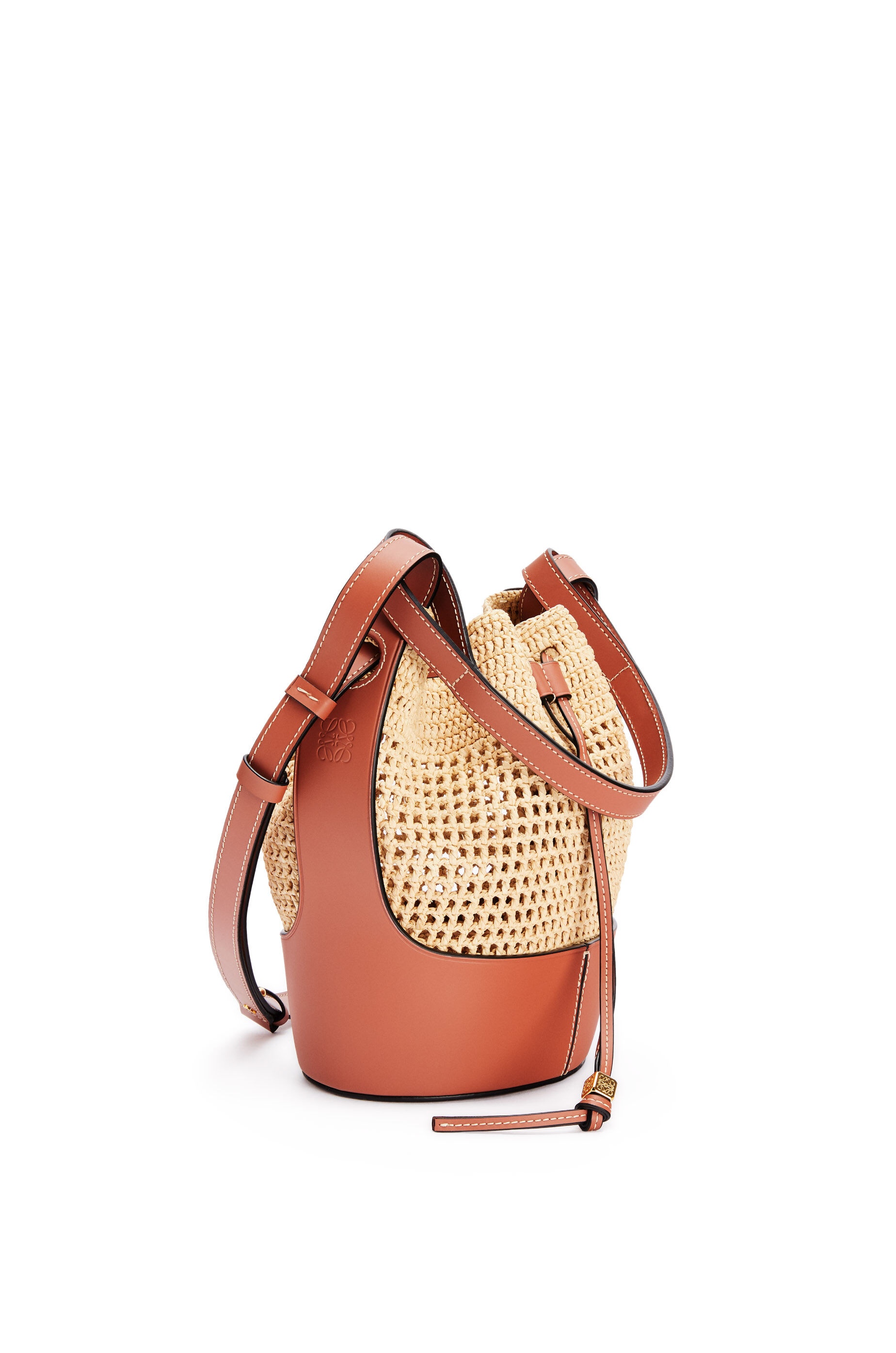 Small Balloon bag in raffia and calfskin - 2