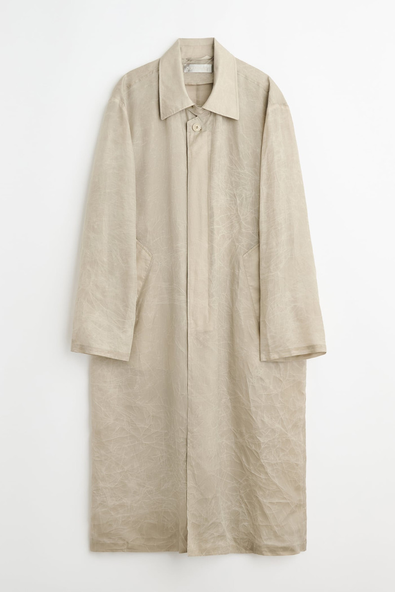 Cloak Carcoat Ghost Grey Wax Dipped Cupro 1