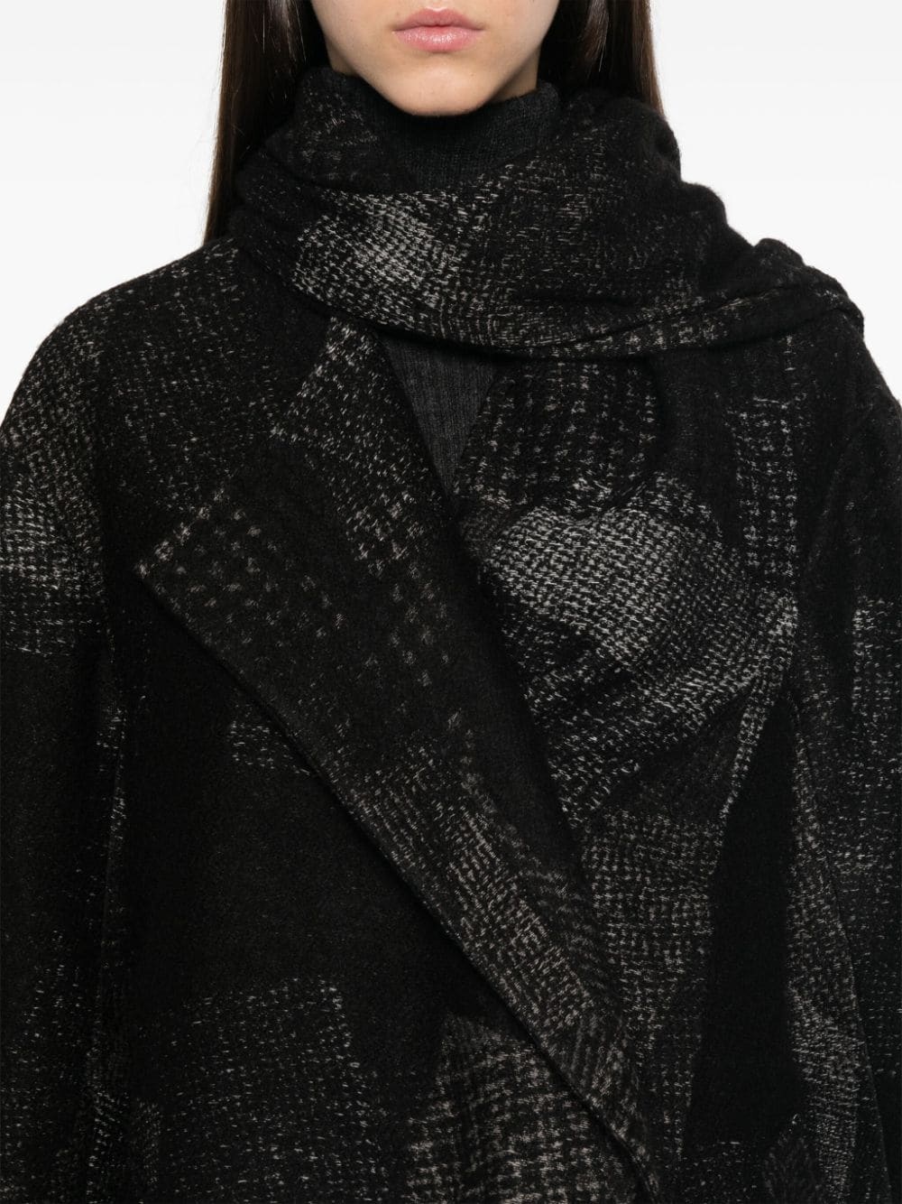 patchwork-pattern coat - 5