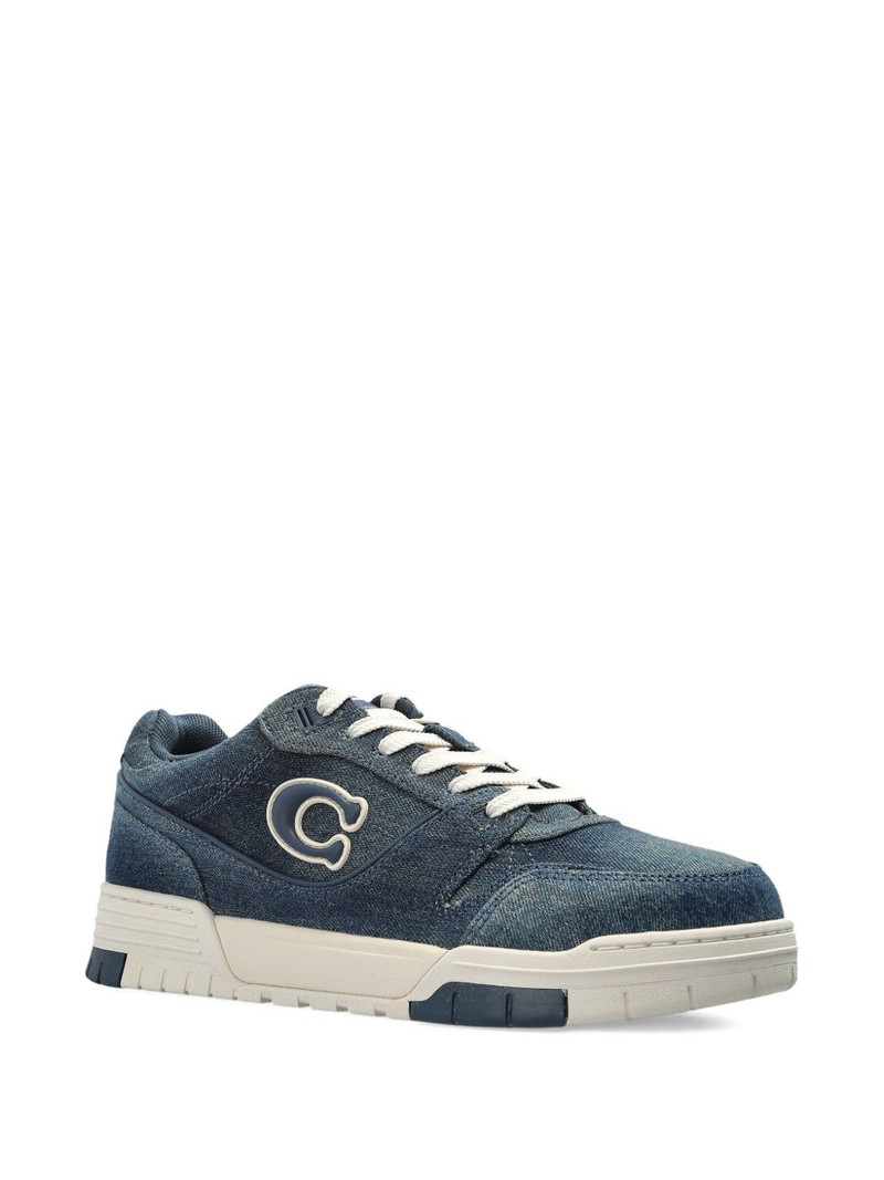 COACH denim-effect logo-patch sneakers outlook