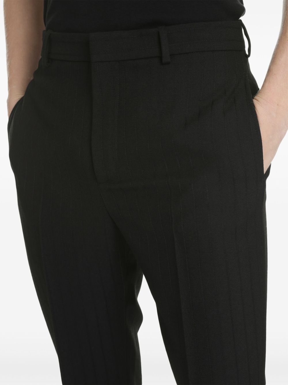 pressed-crease pleated straight-leg trousers - 4