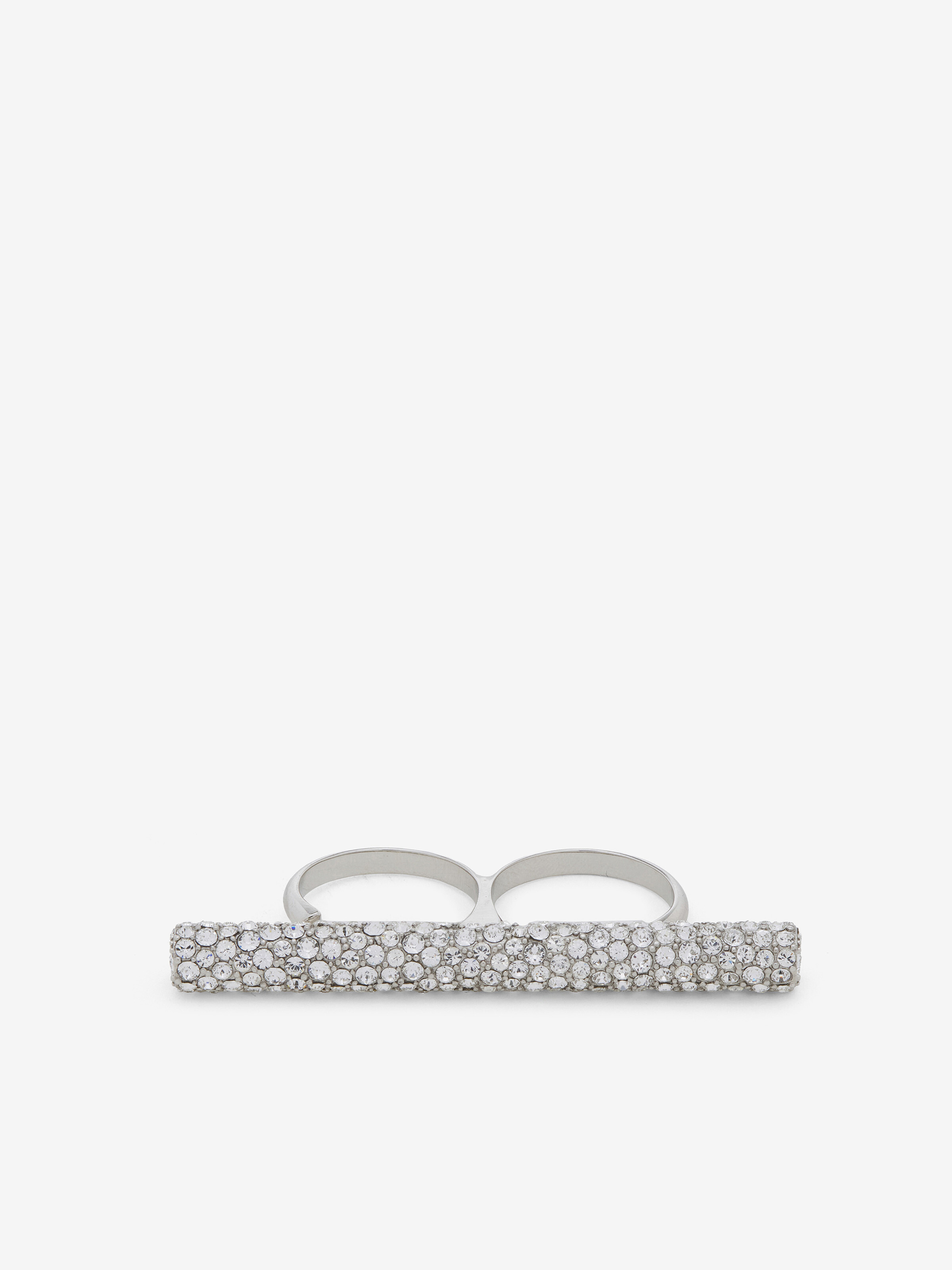Jewelled Cross-Bar Double Ring - 1