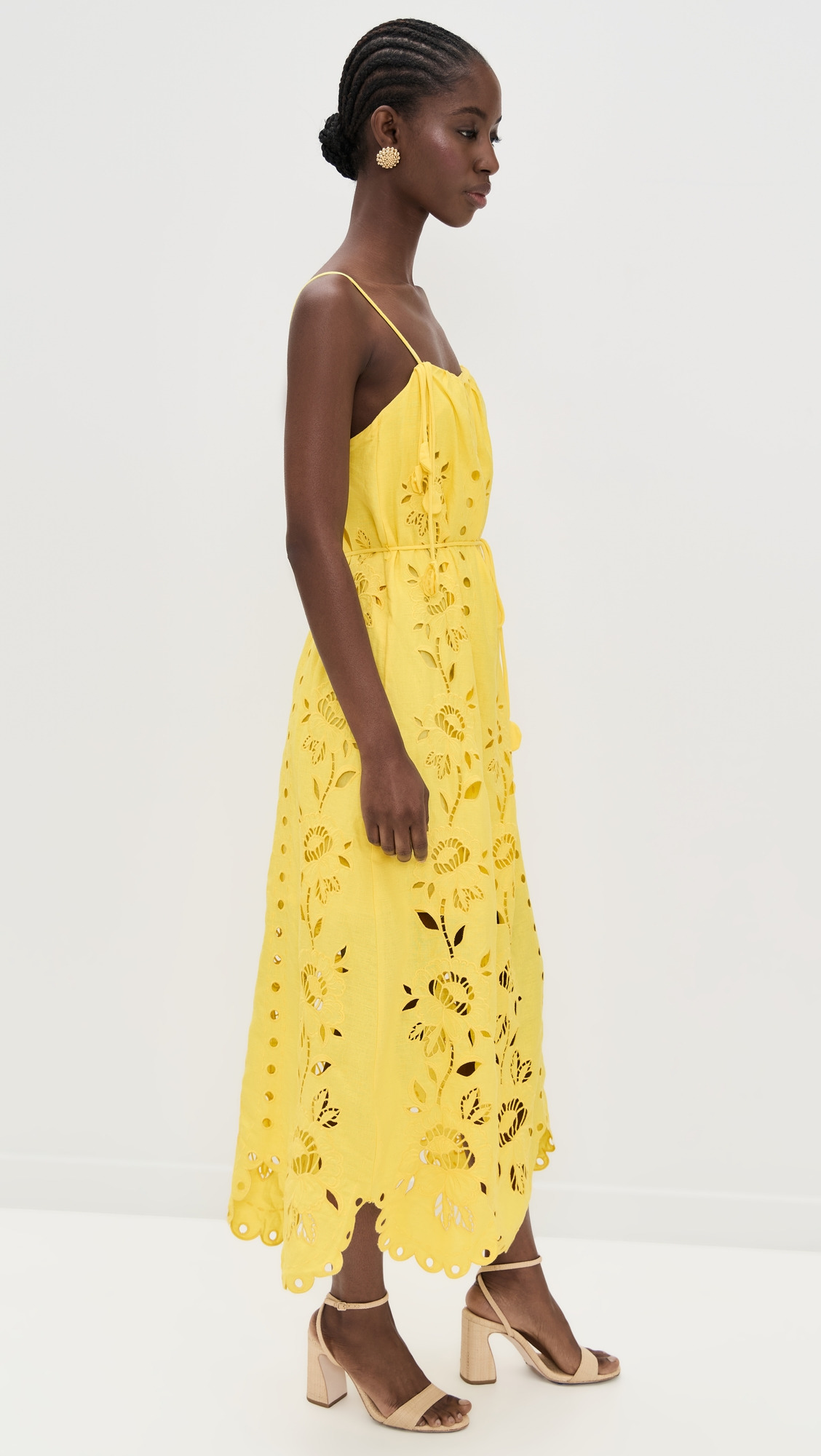Yellow Richelieu Sleeveless Maxi Dress - 3
