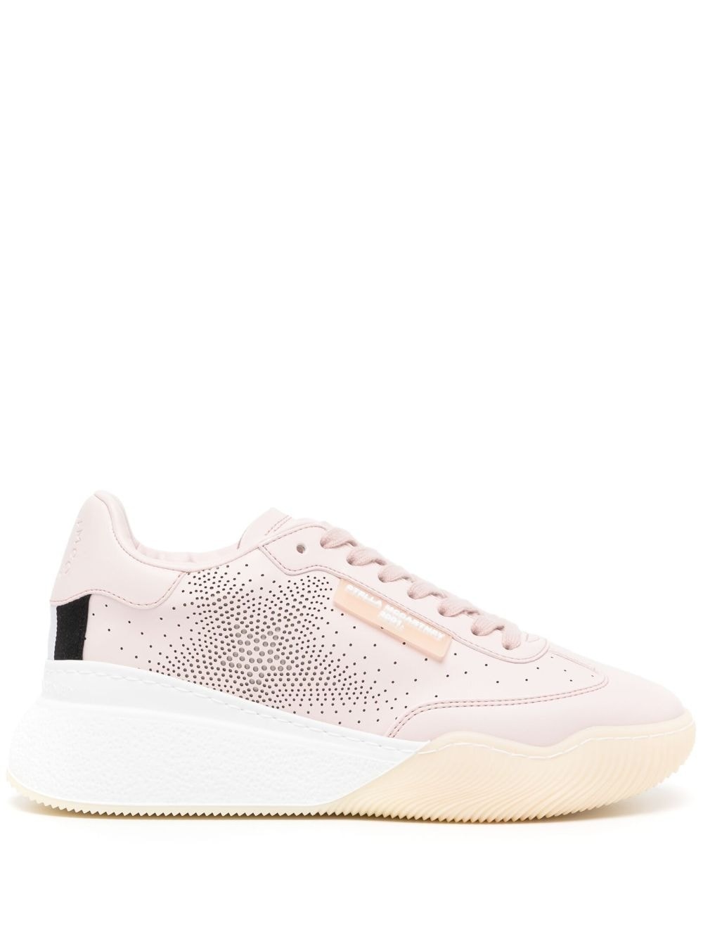 perforated star low-top sneakers - 1