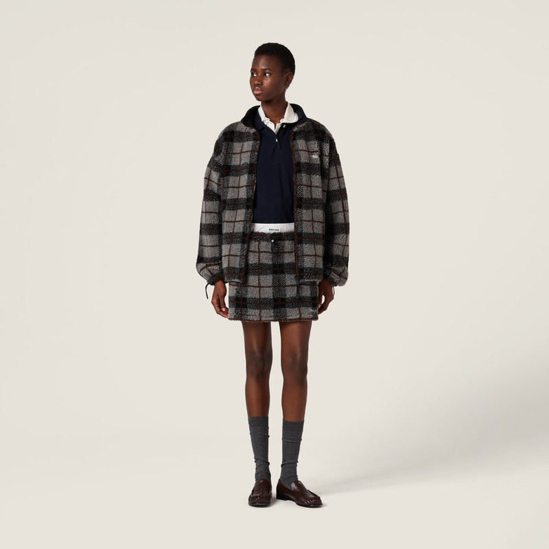 Miu Miu Checked teddy miniskirt outlook