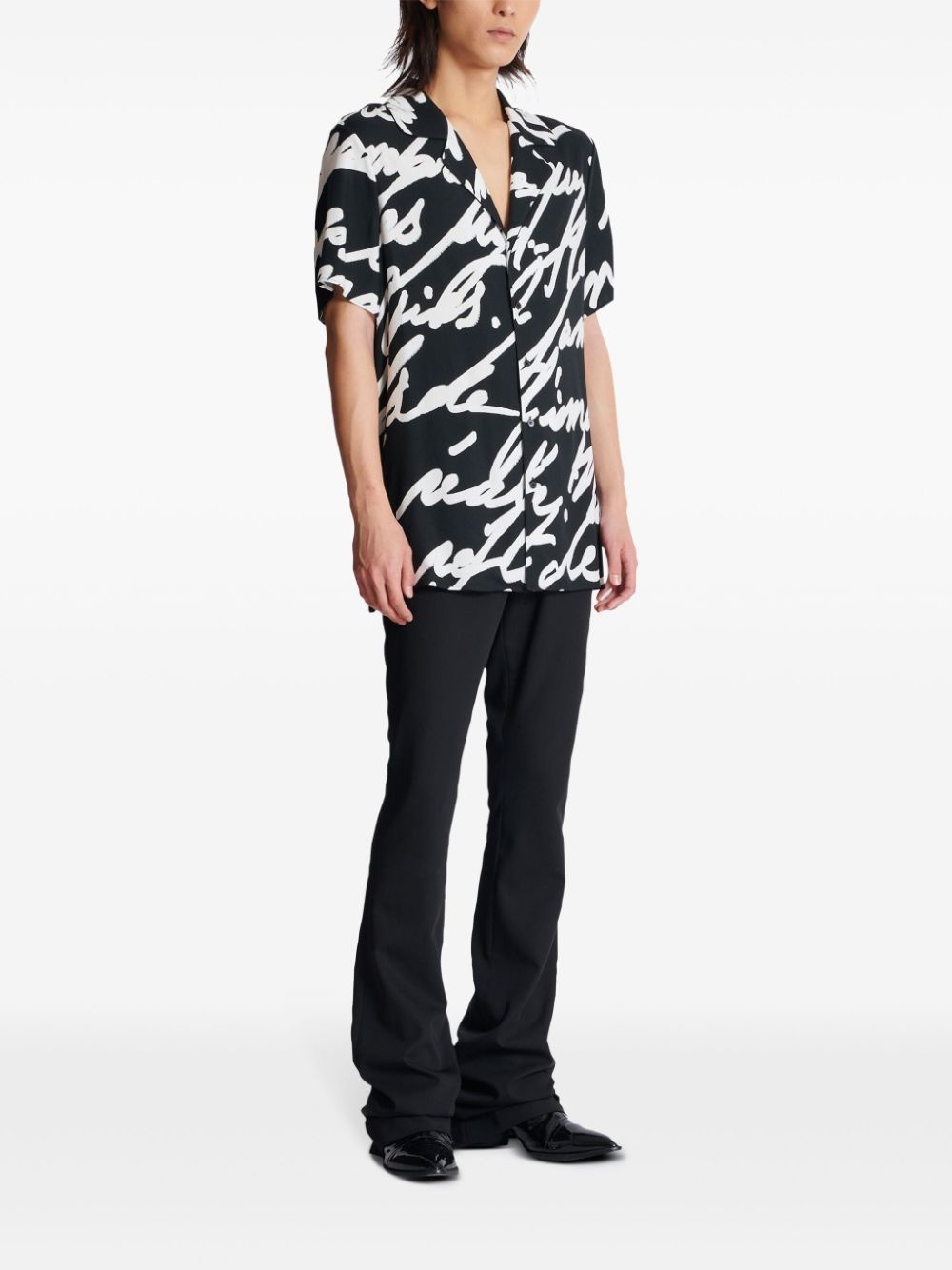 slogan-print shirt - 3