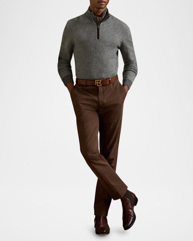Ralph Lauren Men's Birdseye Cashmere Quarter-Zip Sweater outlook