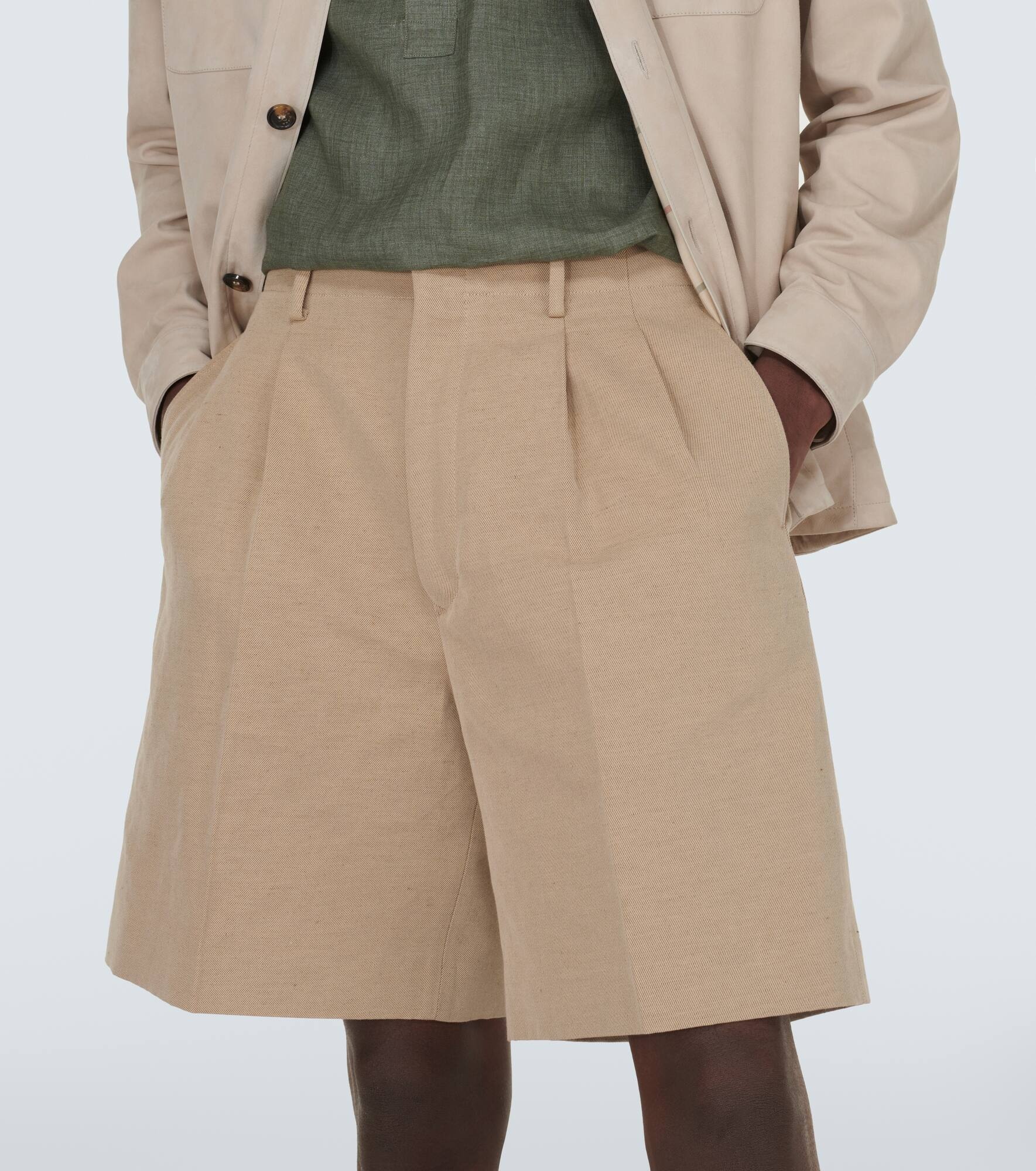 Joetsu cotton and linen Bermuda shorts - 5