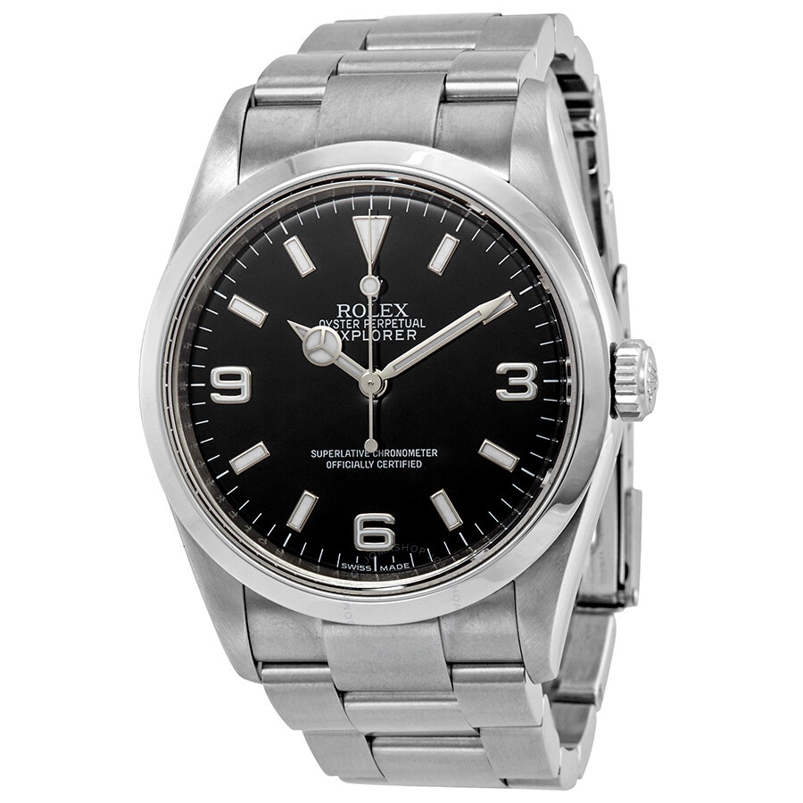 Pre-owned Rolex Explorer Automatic Black Dial Men's Watch 114270BKASO - 1