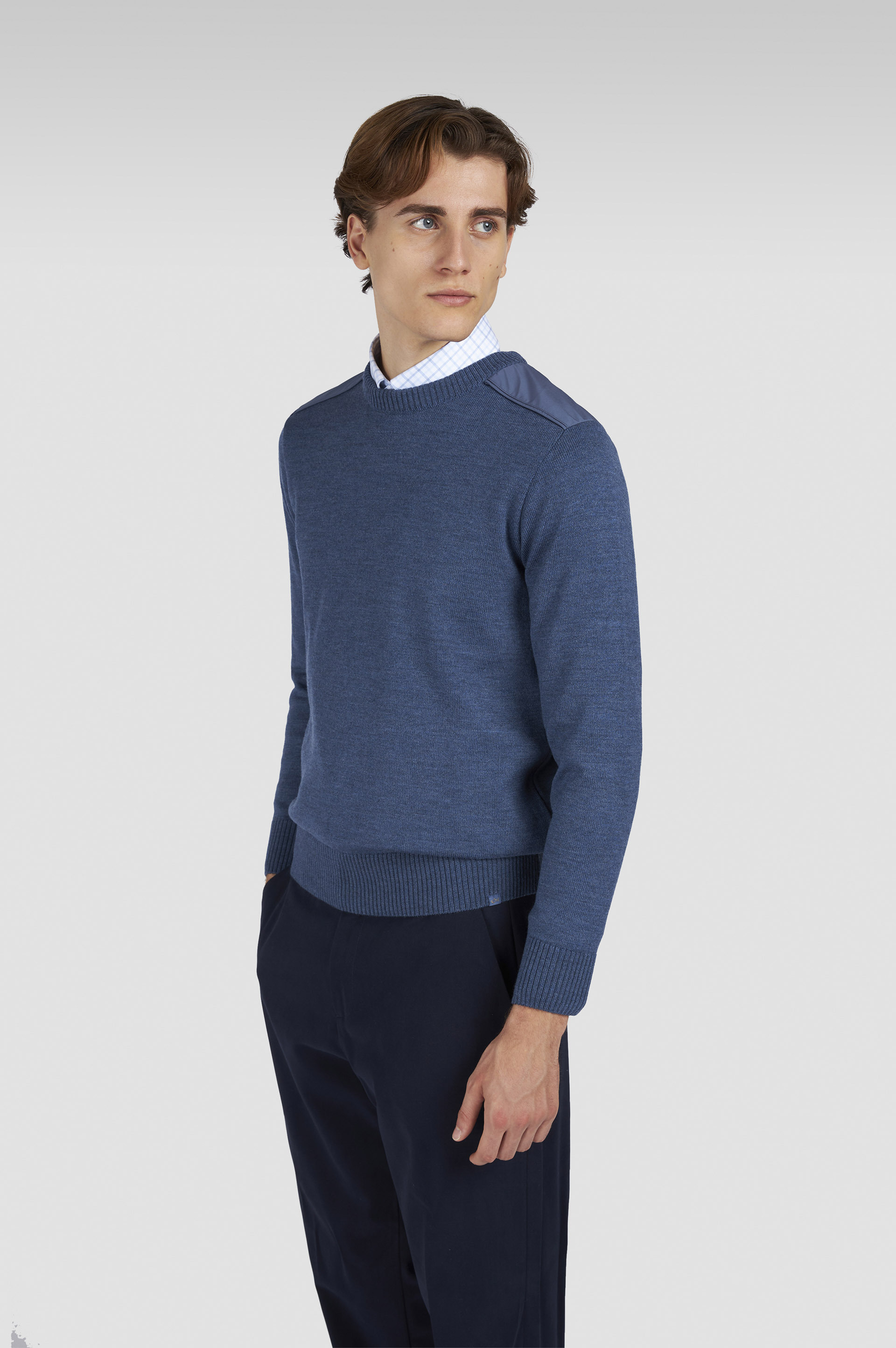 SOFT COOL TOUCH WOOL CREWNECK SWEATER WITH TYPHOON® DETAILS - 6