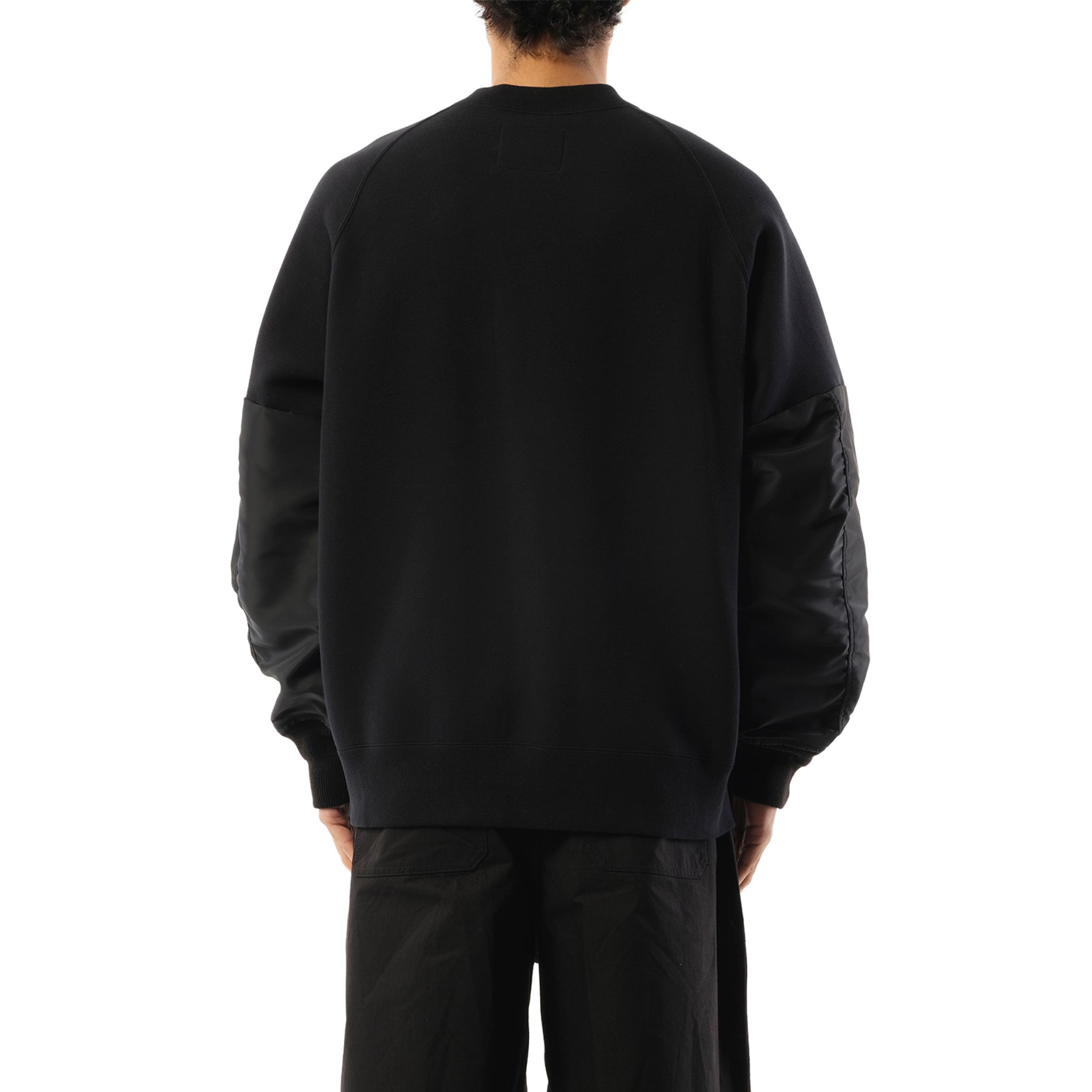 Nylon Twill x Sponge Sweatshirt in Black - 6