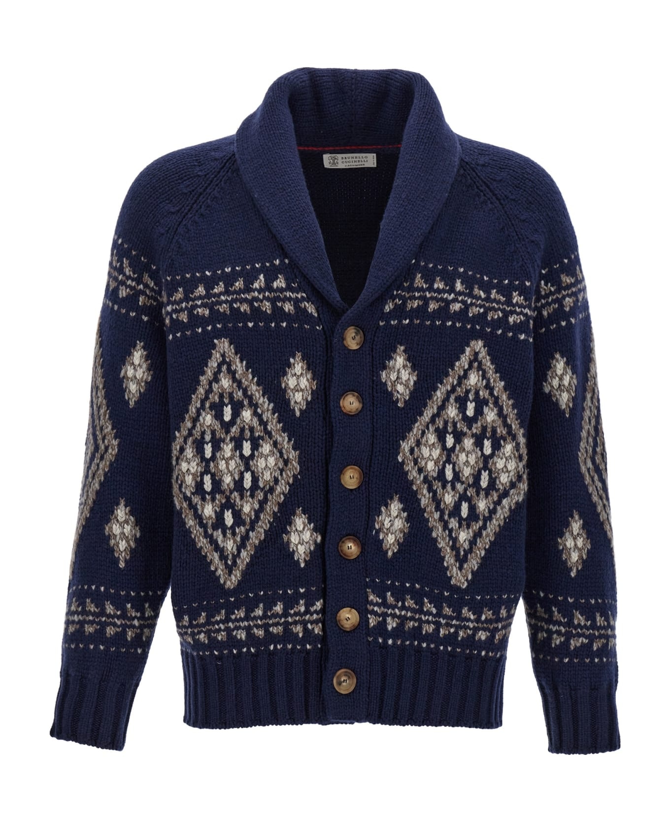 Jacquard Cashmere Cardigan - 1