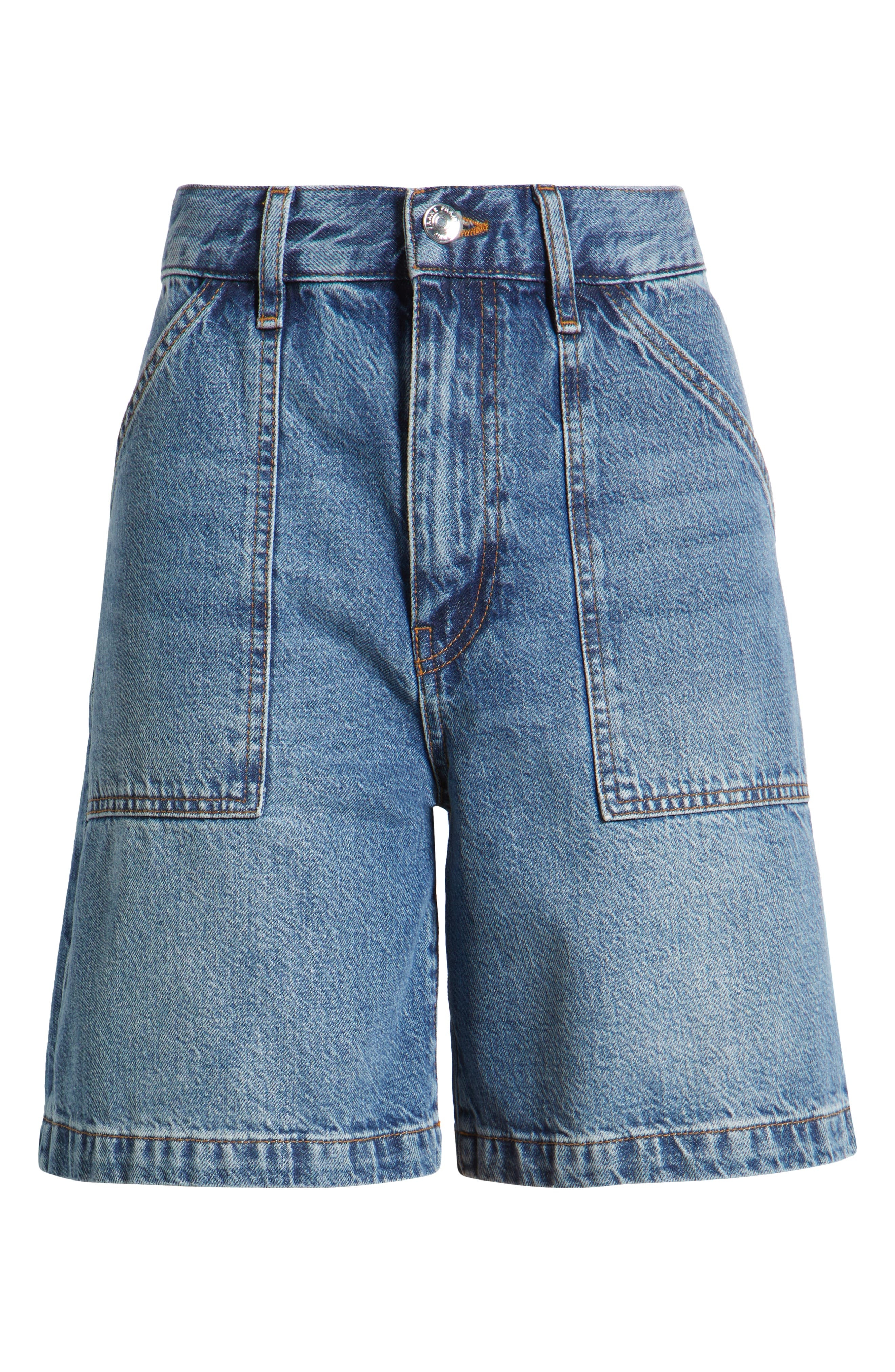 FRAME The Utility Denim Shorts in Stranger at Nordstrom - 5