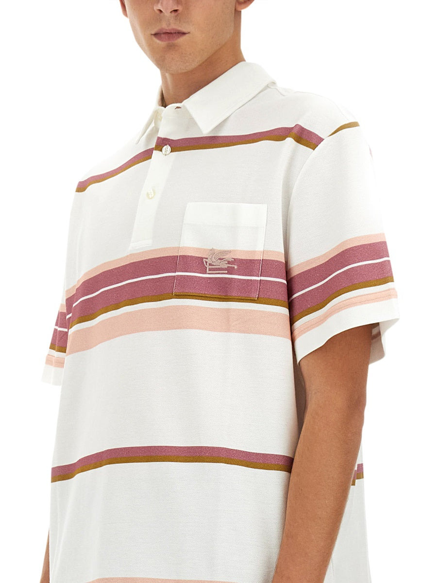 Etro Men Polo Shirt With Pegasus Embroidery - 4
