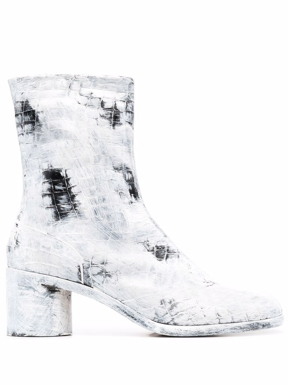 paint-effect crocodile-embossed Tabi boots - 1