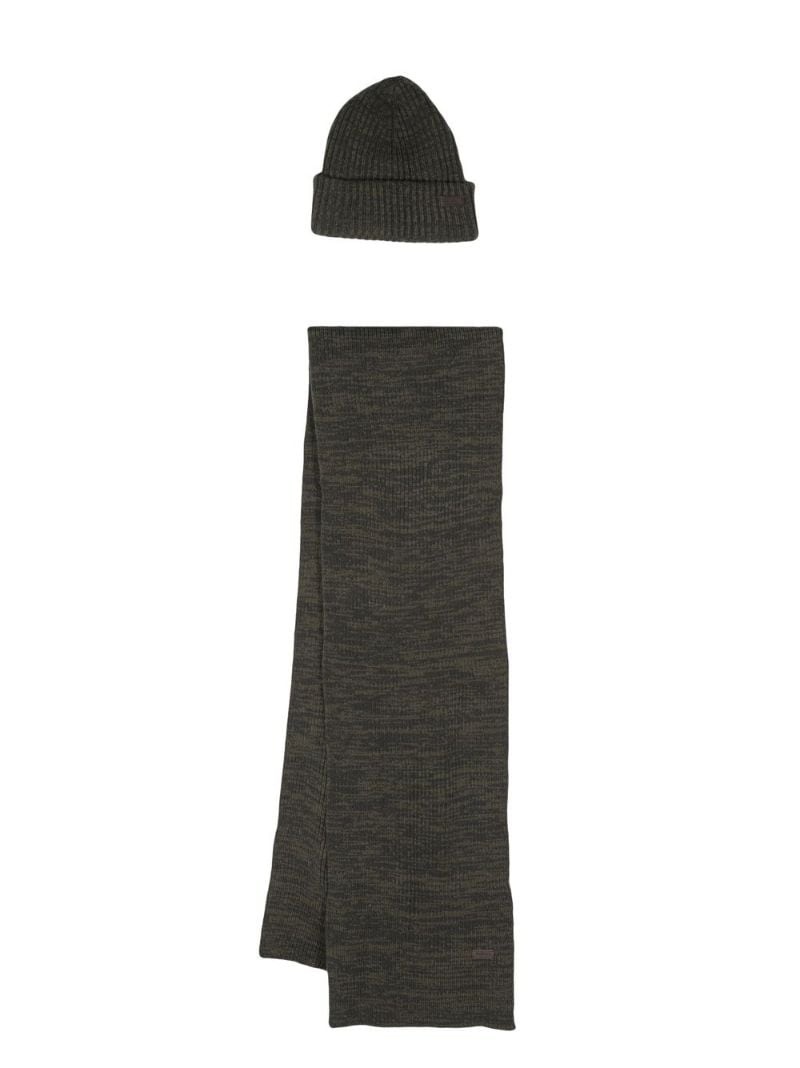 logo-patch scarf set - 2