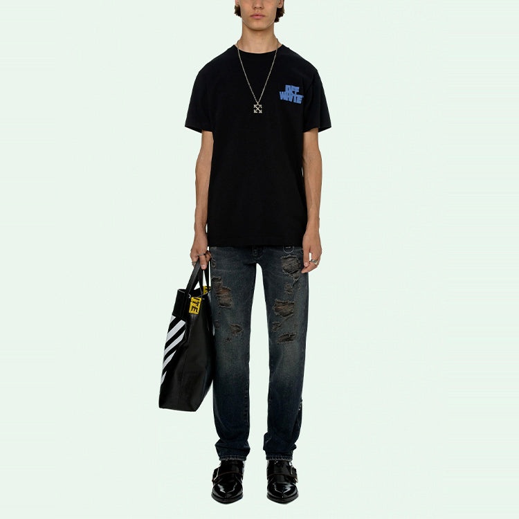 Off-White Hands Arrows Tee 'Black/Light Blue' OMAA038R21JER0041040 - 2