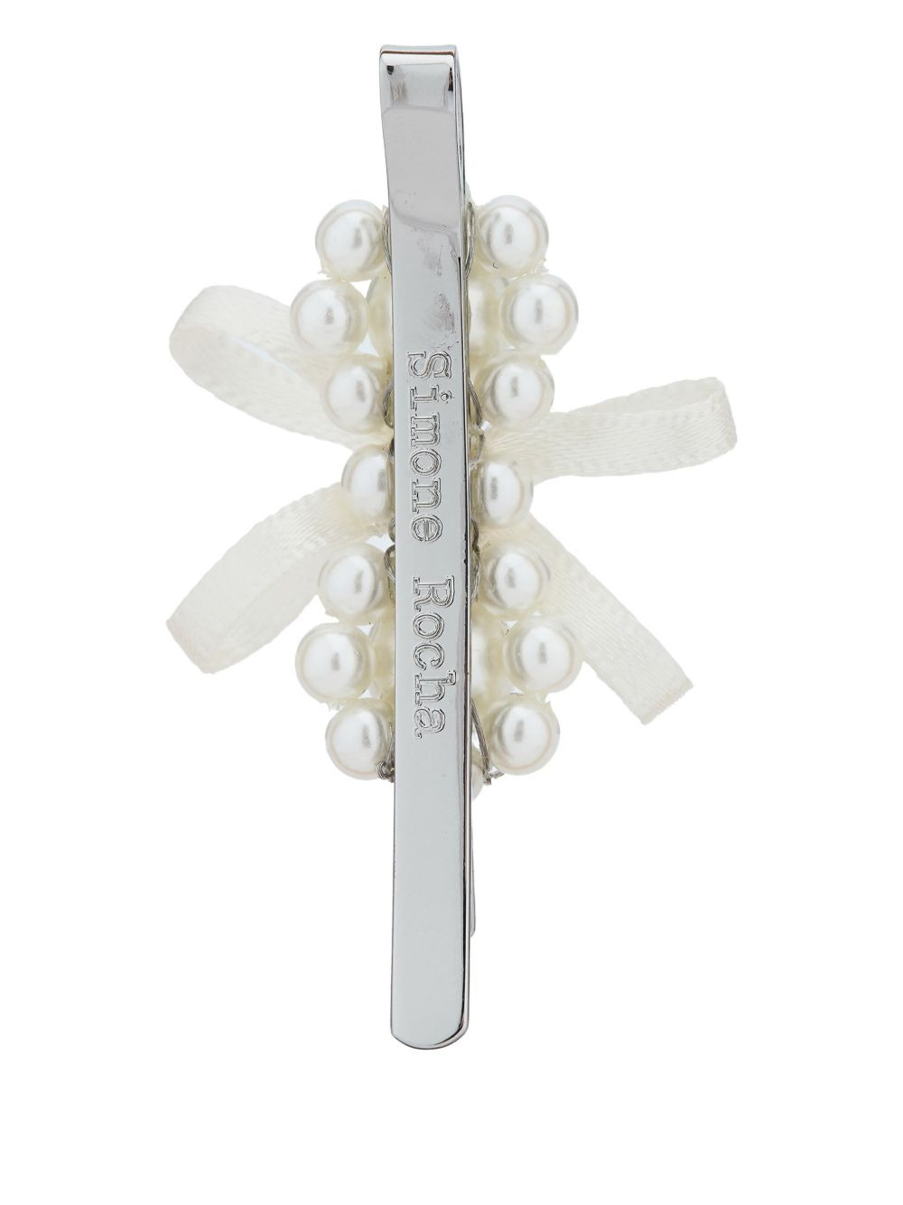 pearl bow hair clip - 2