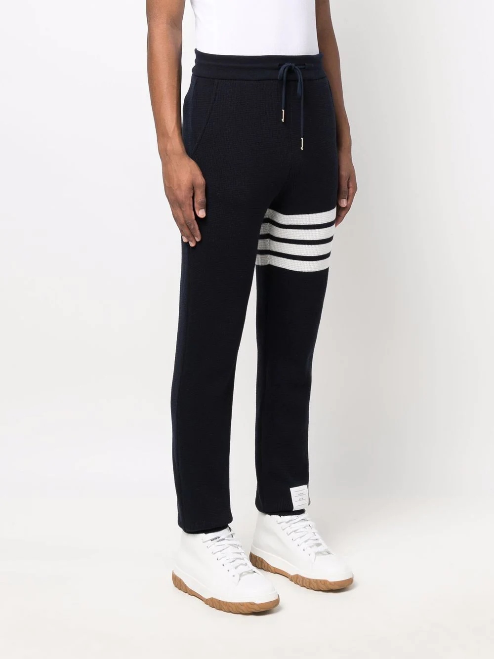 waffle-knit cashmere track pants - 3