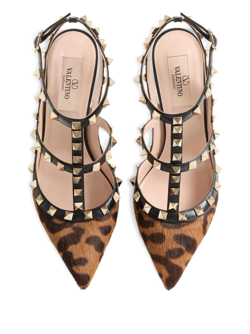 100mm Rockstud leopard-print pumps - 3