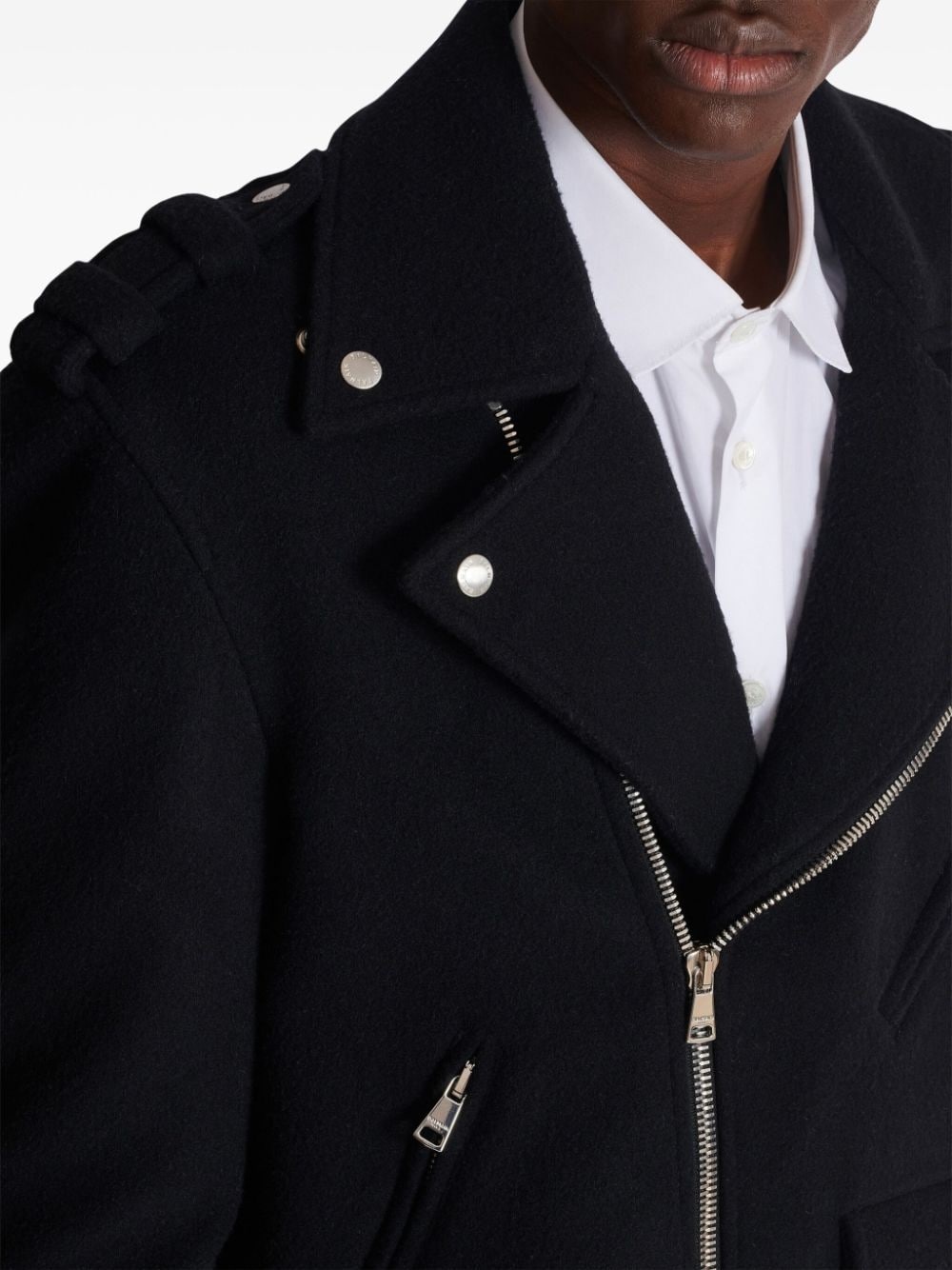 brushed biker jacket - 6