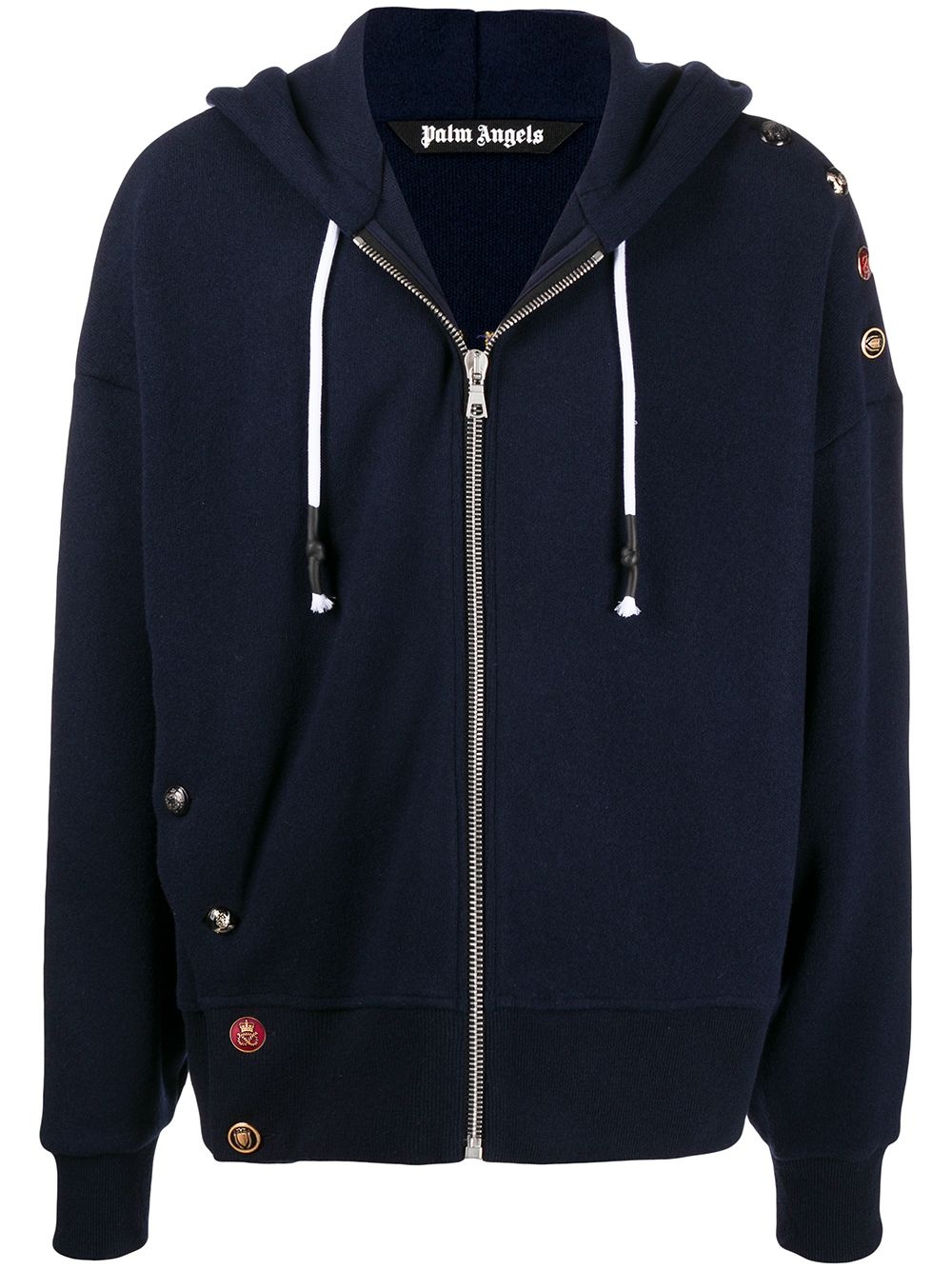 embroidered-logo hooded jacket - 1