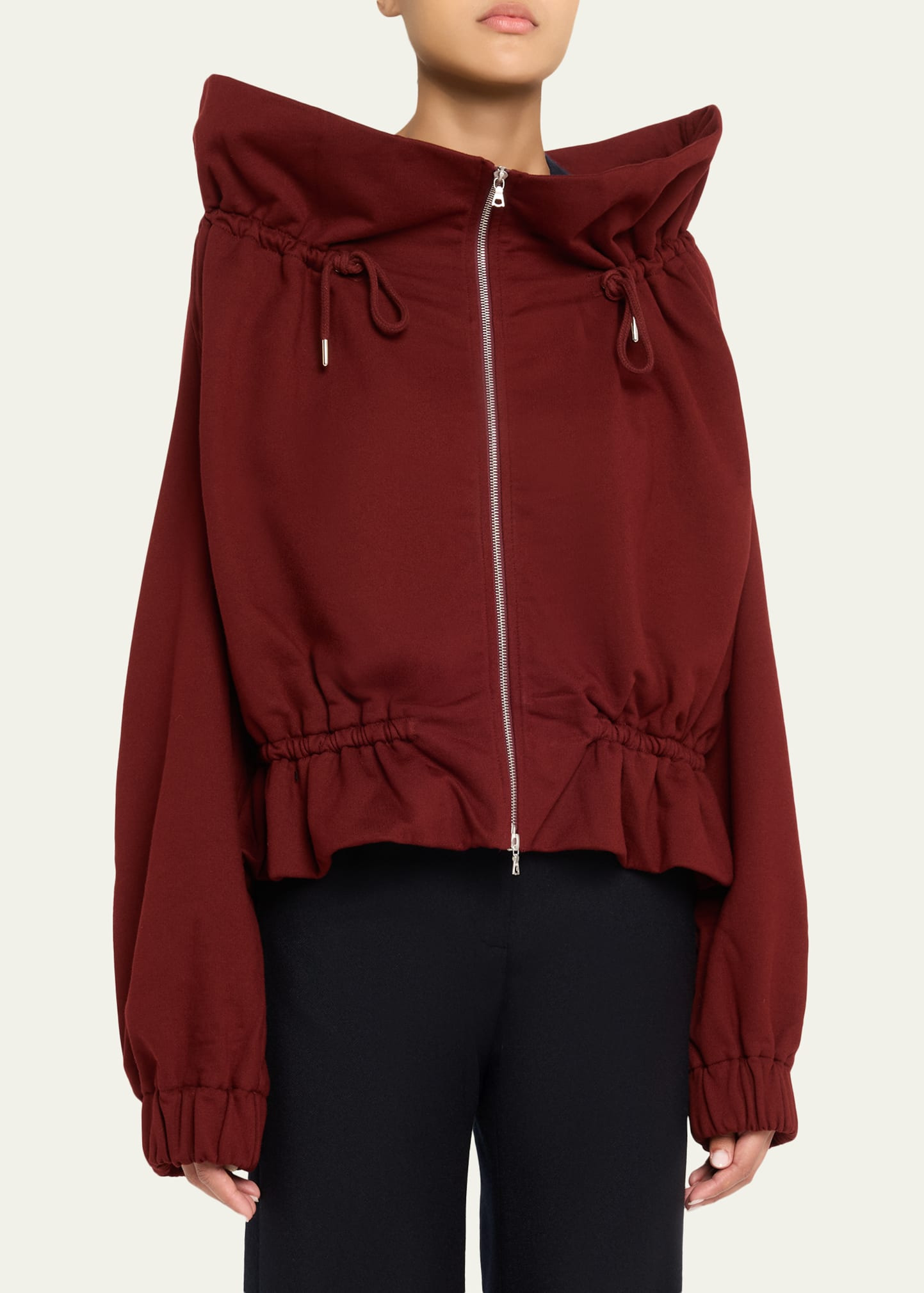Hally Drawcord Cotton Zip Jacket - 4