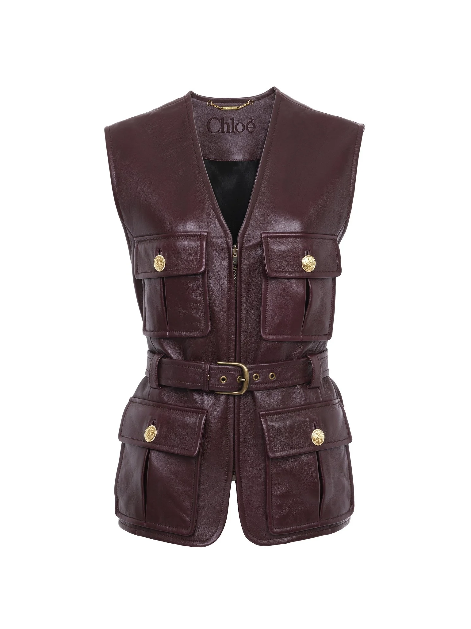 UTILITARIAN VEST IN LEATHER - 1