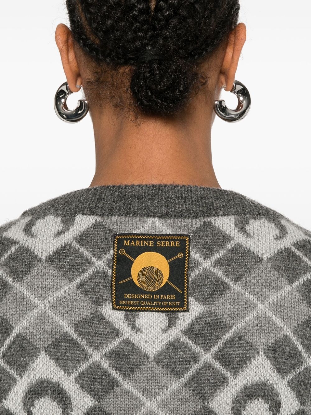 Moon argyle-knit sweater - 5