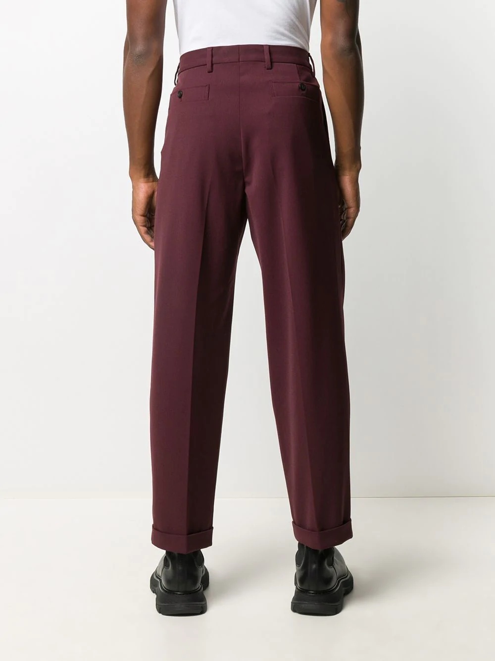 high-waisted pleat-detail trousers - 4