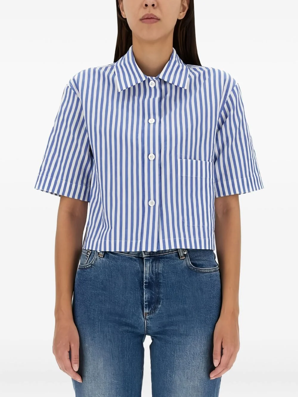 striped short-sleeve shirt - 1