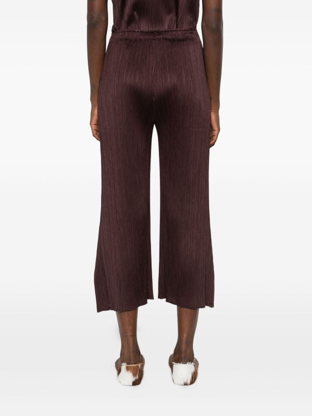 plissé split-hem trousers - 4