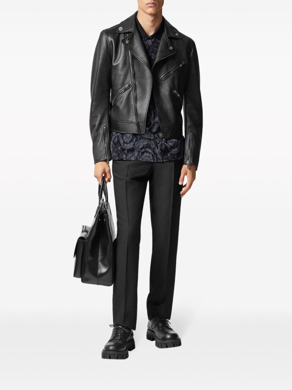 leather biker jacket - 2