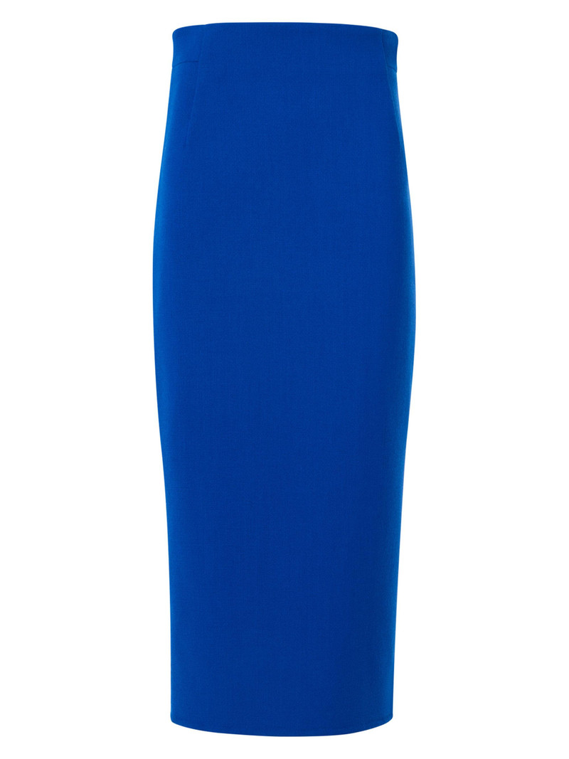 Women's Wool-Blend Crepe Pencil Skirt - Lapis Blue 1