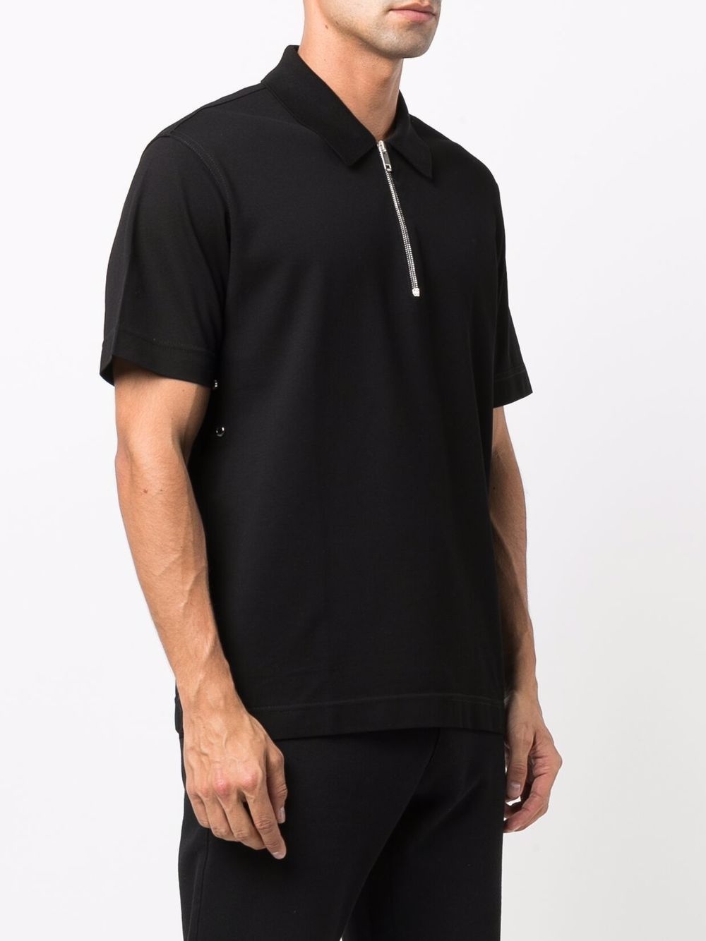 zip-detail polo shirt - 3