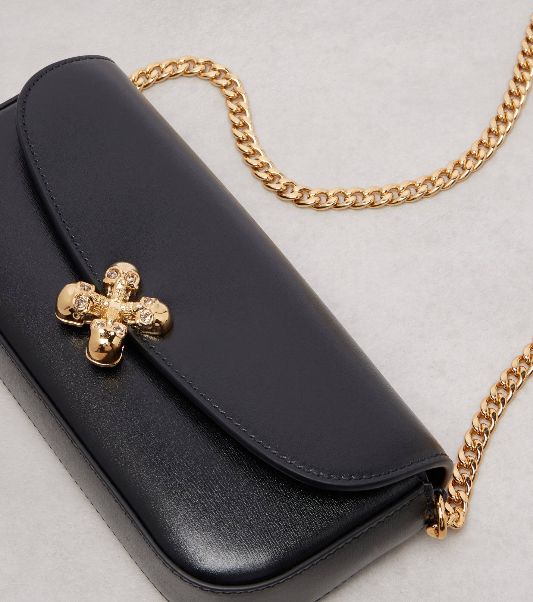 Skull Flower leather shoulder bag - 6