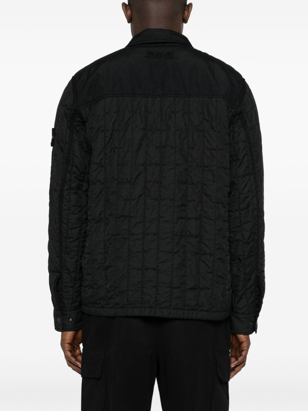 crinkled quilted shirt jacket - 4
