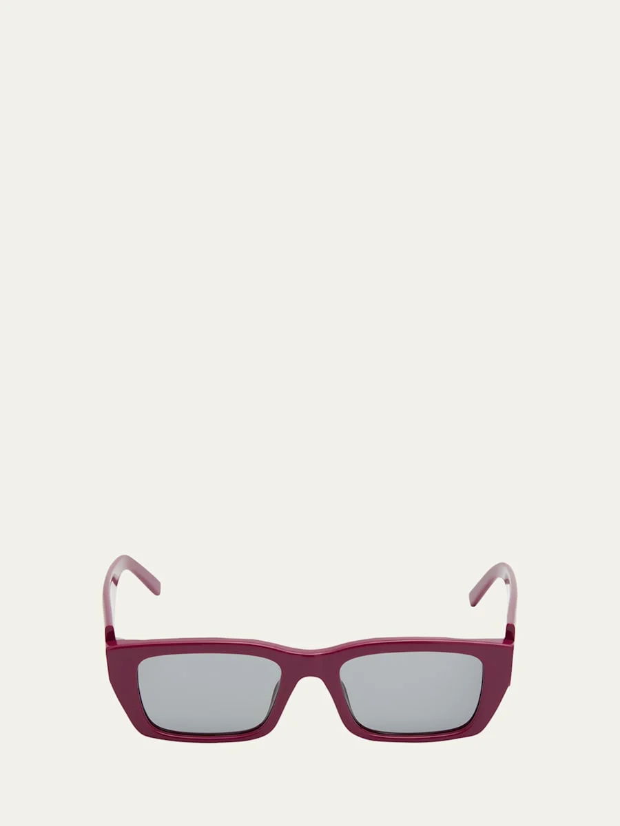 Men's Rectangle Asymmetric-Logo Sunglasses - 1