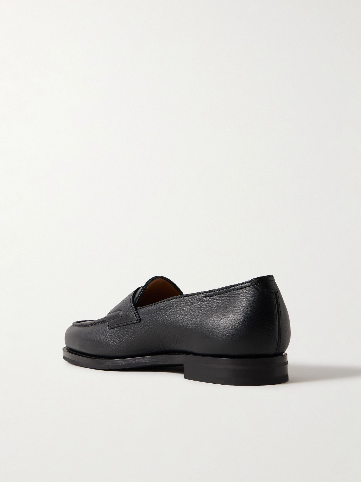Lopez Full-Grain Leather Penny Loafers Black - 4