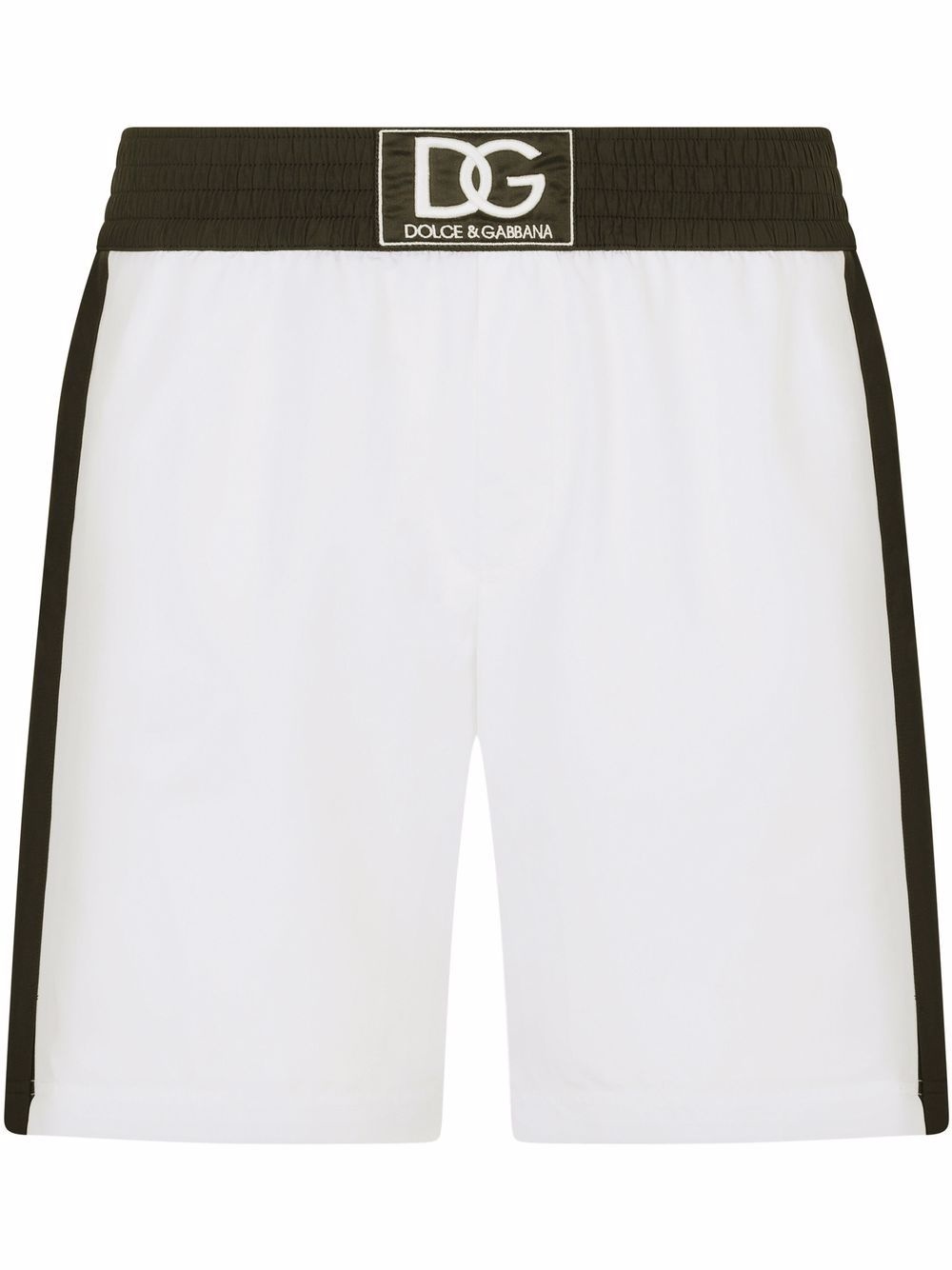 logo-patch colour-block swim shorts - 1