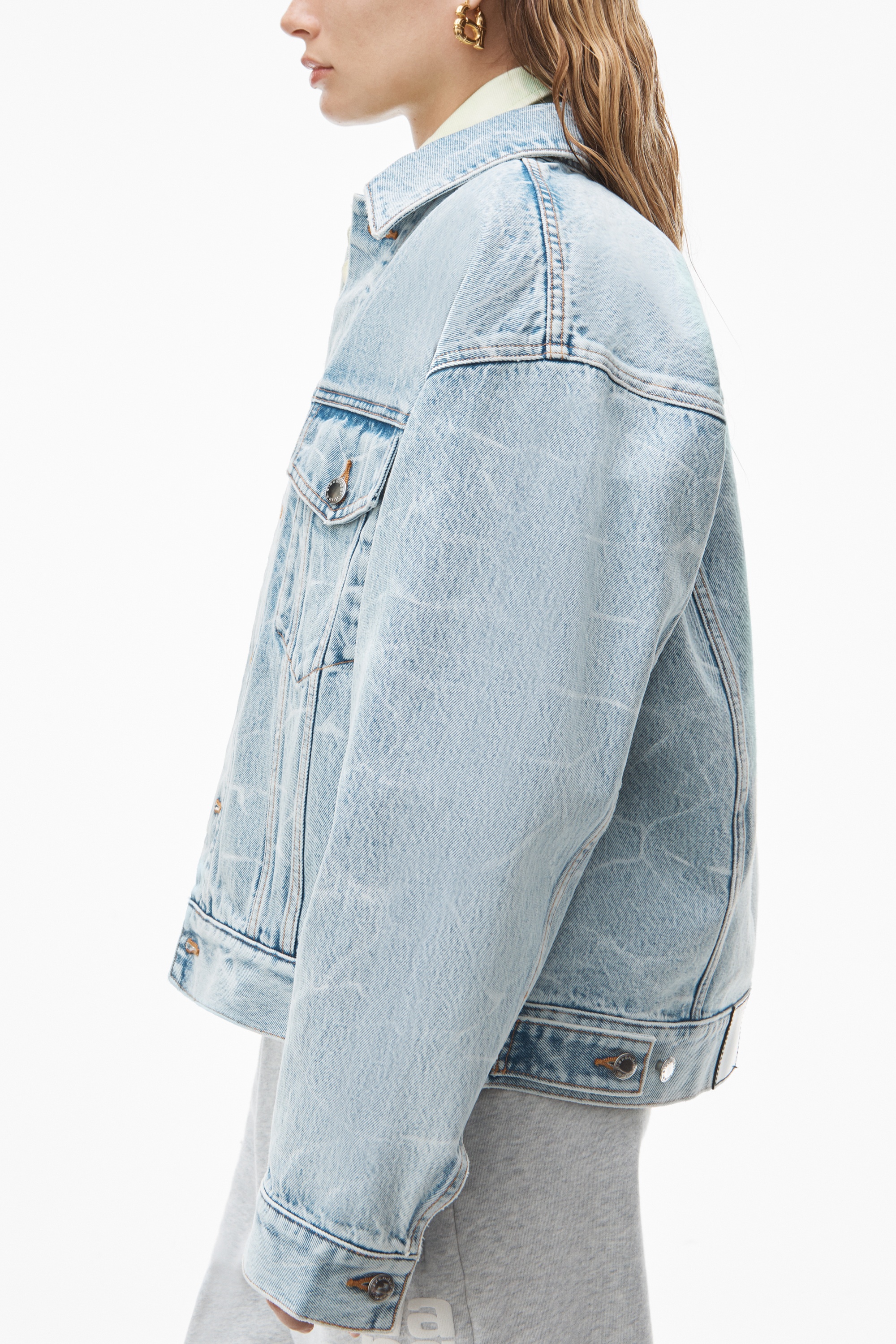 OVERSIZE JACKET IN CRINKLE DENIM - 7