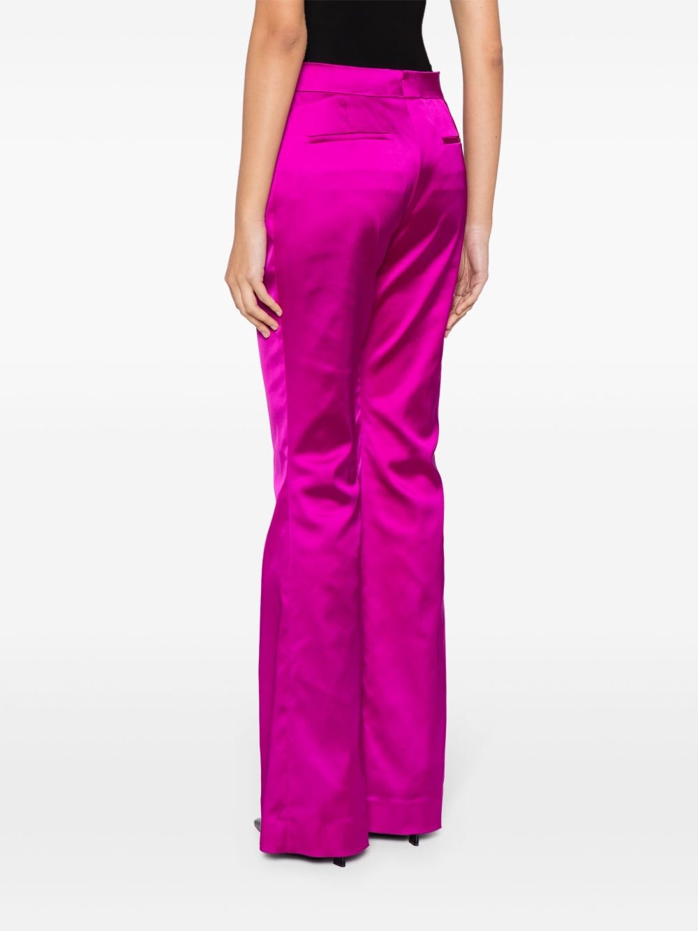 flared satin trousers - 4